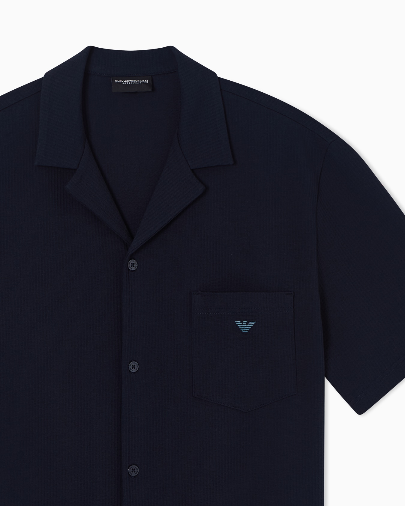 Loungewear shirt in seersucker jersey Slide 3