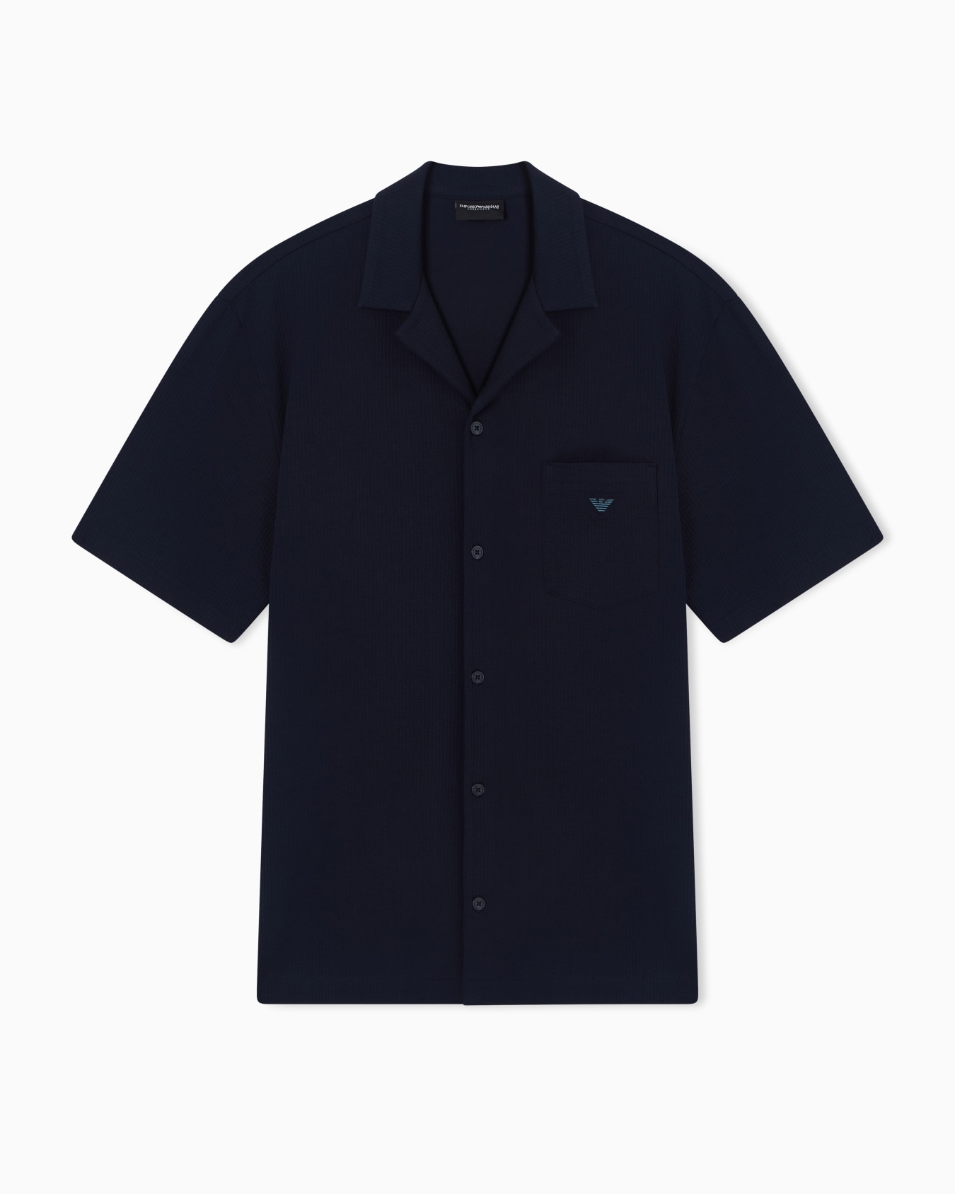 Loungewear shirt in seersucker jersey Slide 0