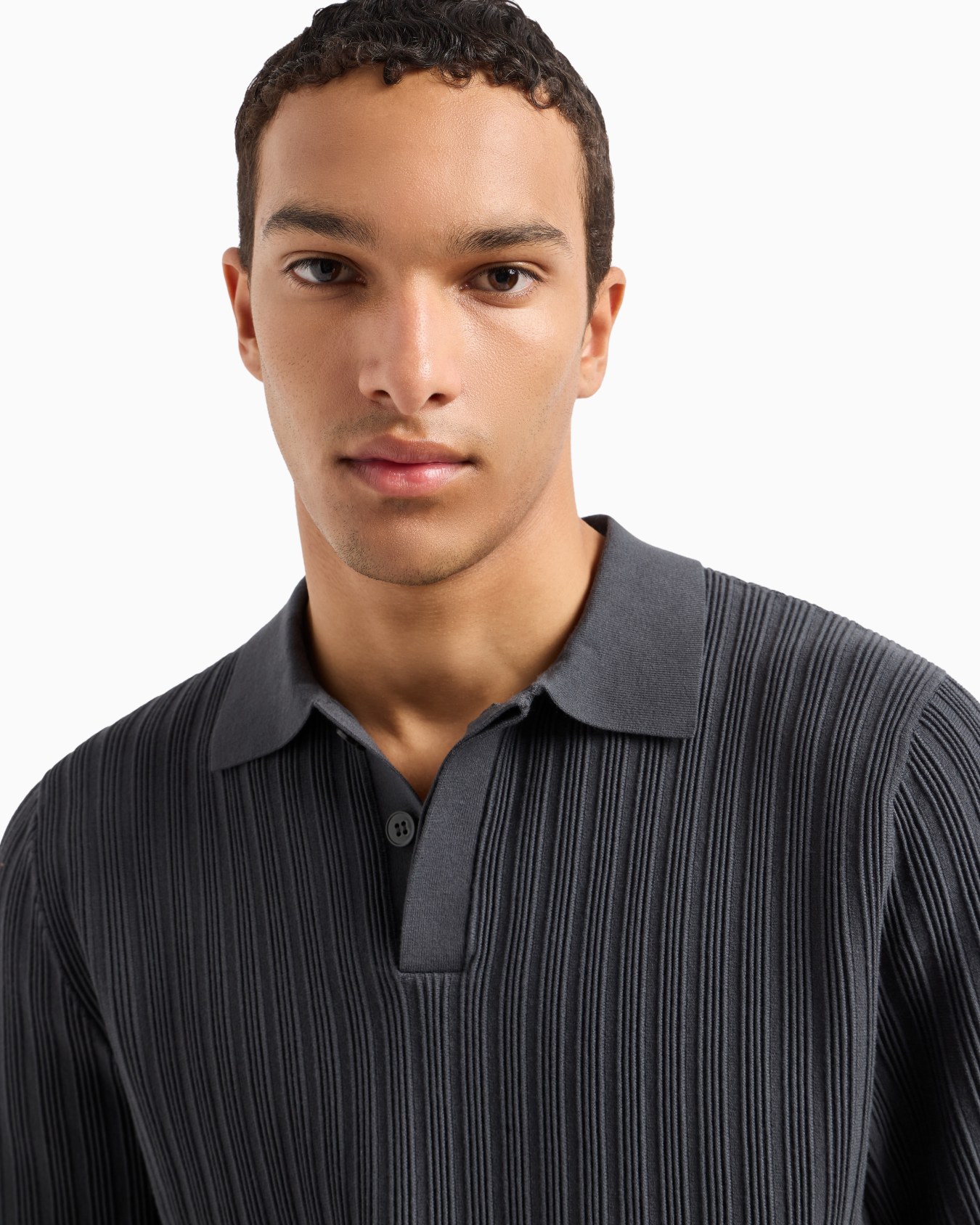 Pull col polo en viscose point ottoman vertical Icon Diapositive 5