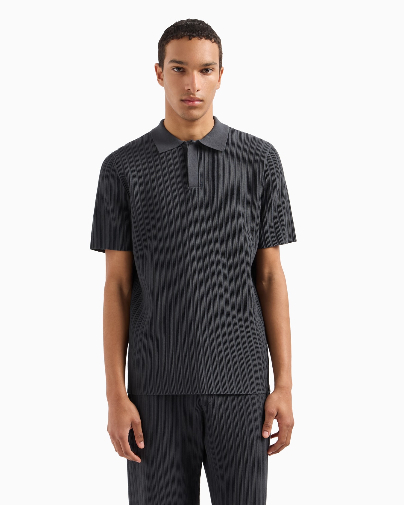 Pull col polo en viscose point ottoman vertical Icon Diapositive 4