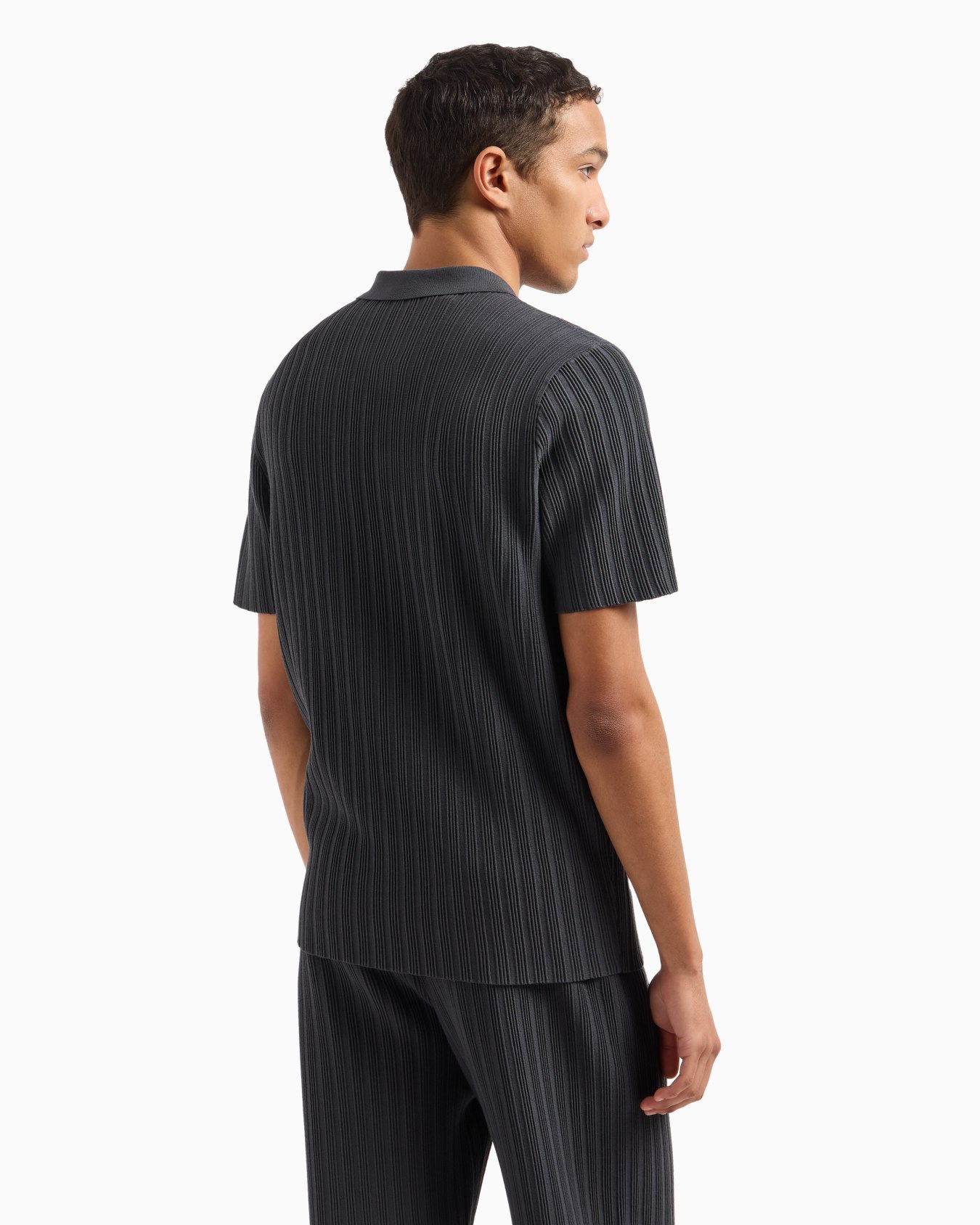 Pull col polo en viscose point ottoman vertical Icon Diapositive 3