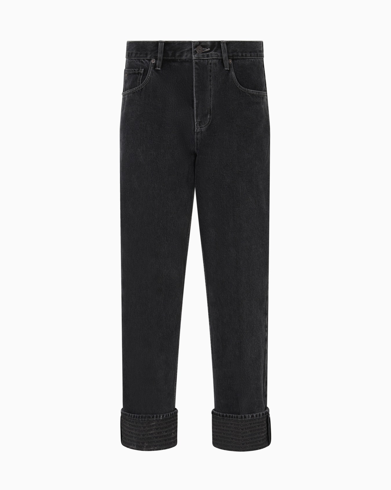 J73 loose-fit denim jeans with logo turn-ups Slide 0