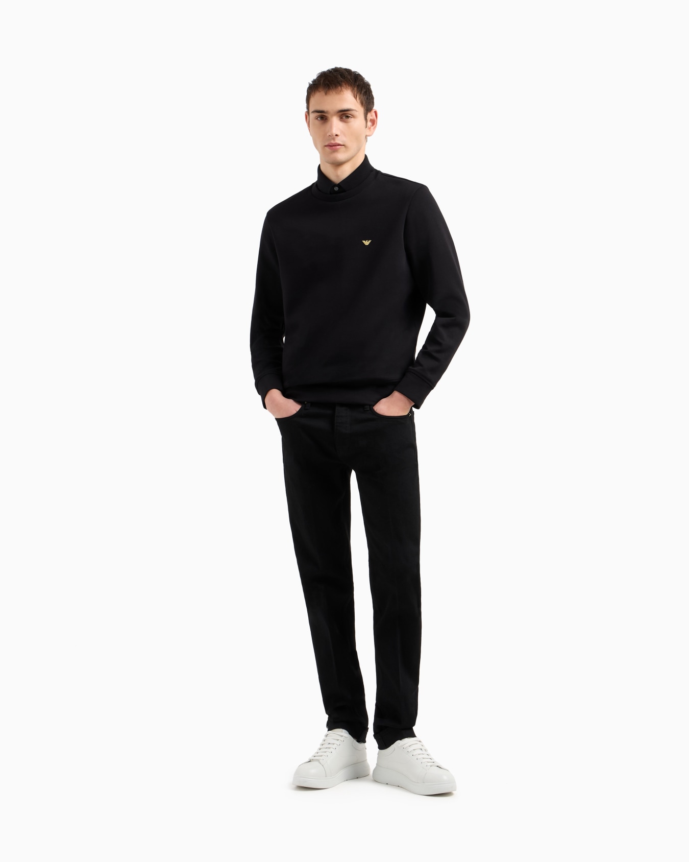 Jean J75 coupe slim en denim selvedge avec broderie Diapositive 1
