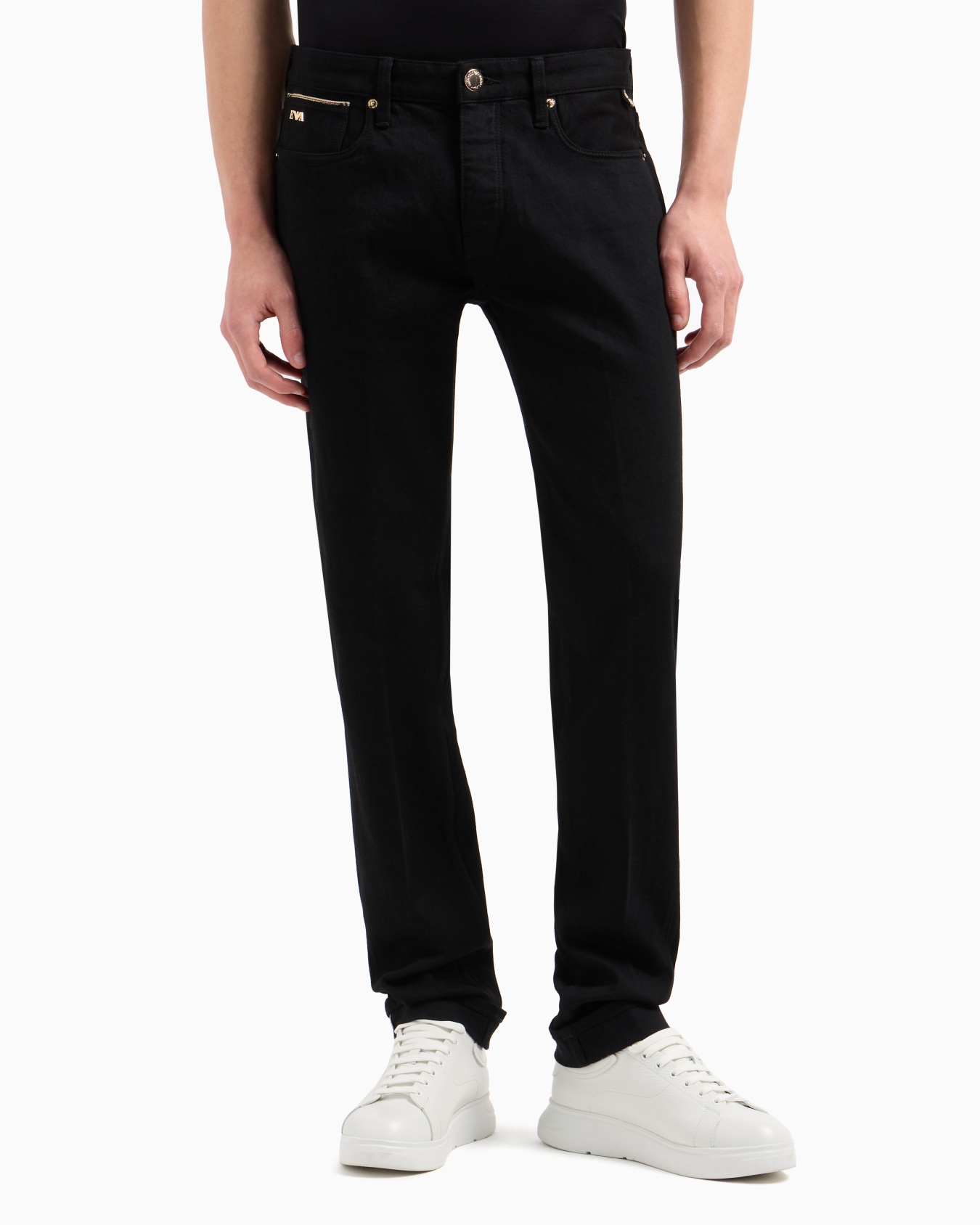 Jean J75 coupe slim en denim selvedge avec broderie Diapositive 3