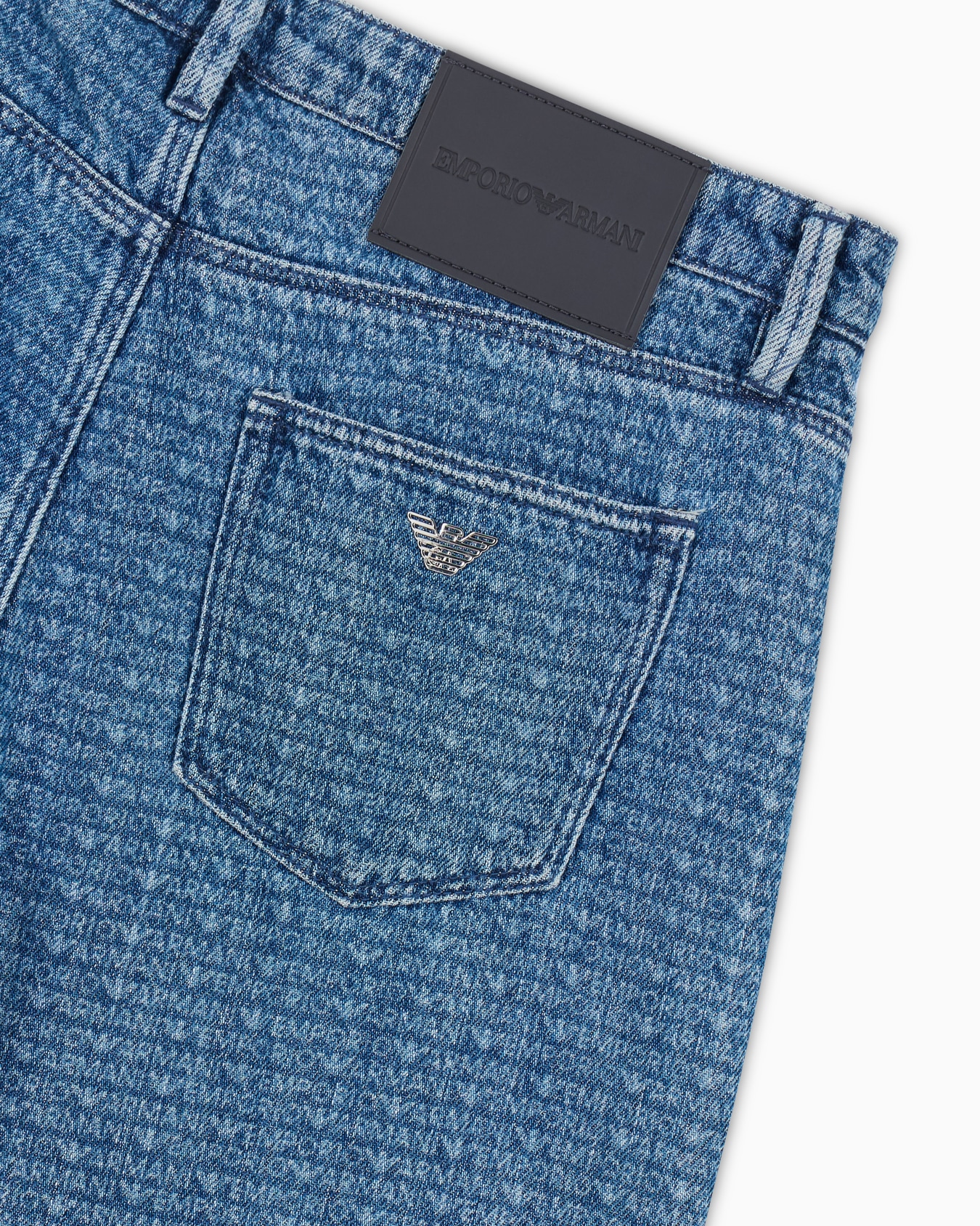 J75 Slim-fit jeans in stone-washed denim with all-over lettering Slide 5