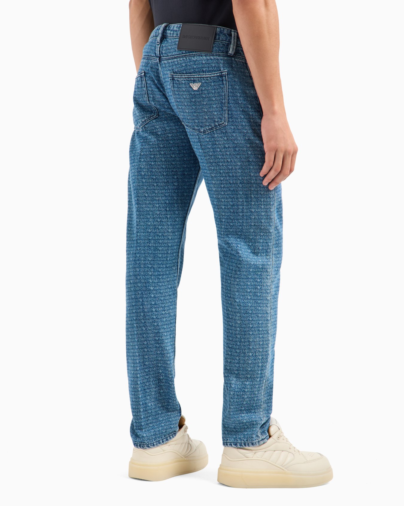 J75 Slim-fit jeans in stone-washed denim with all-over lettering Slide 2