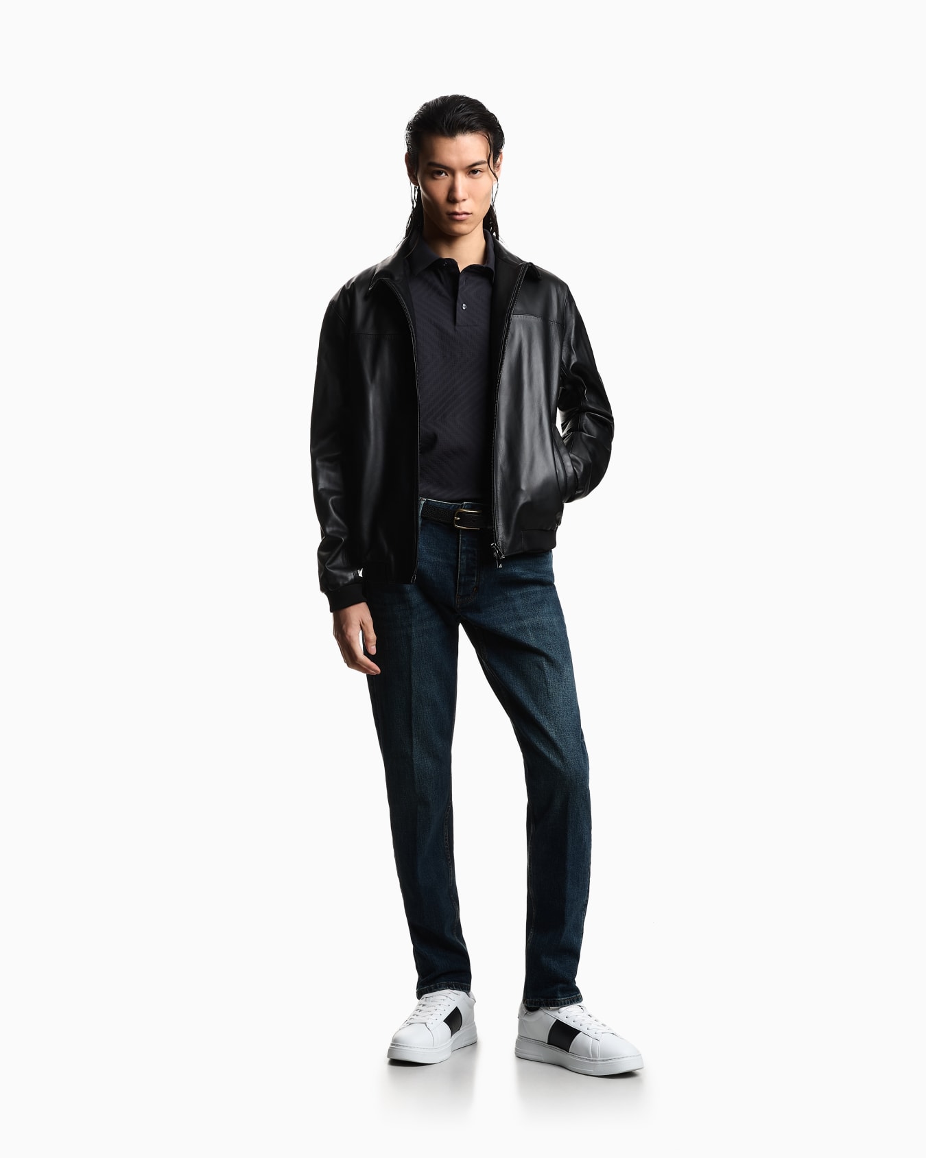 J75 slim-fit, stone-washed 13.5-oz comfort stretch-denim jeans Slide 1