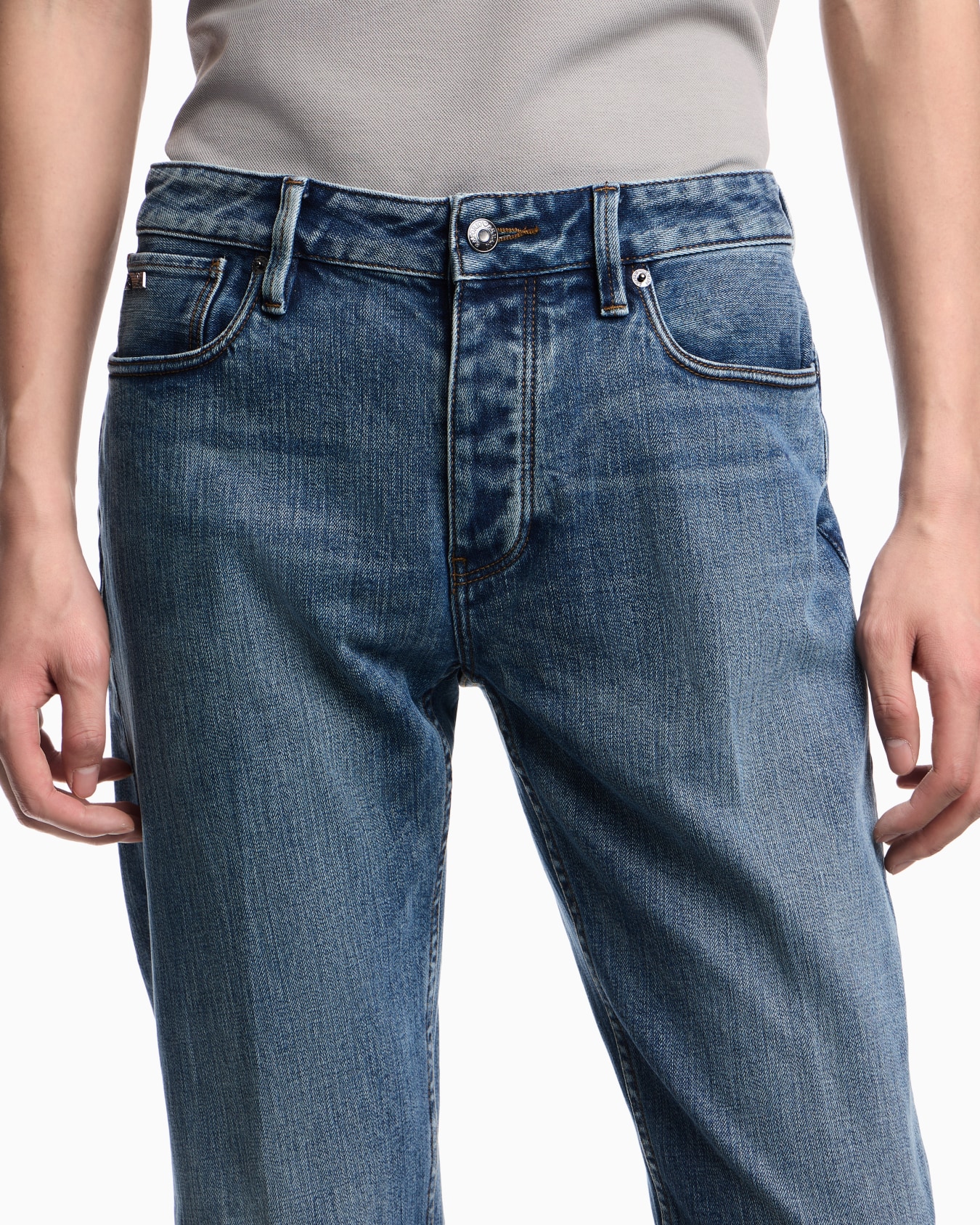 Jeans J75 slim fit in denim stretch con micro spots Slide 4