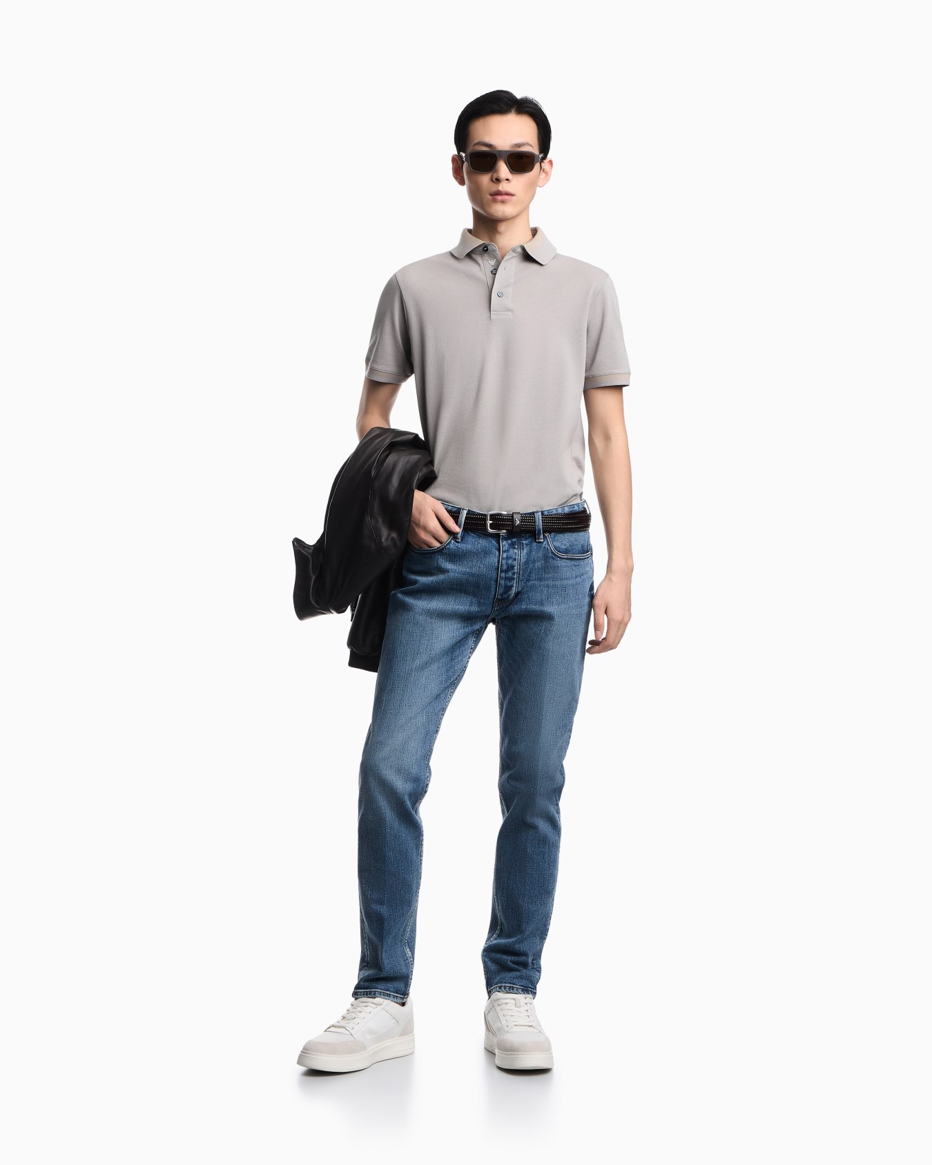 Jeans J75 slim fit in denim stretch con micro spots Slide 1