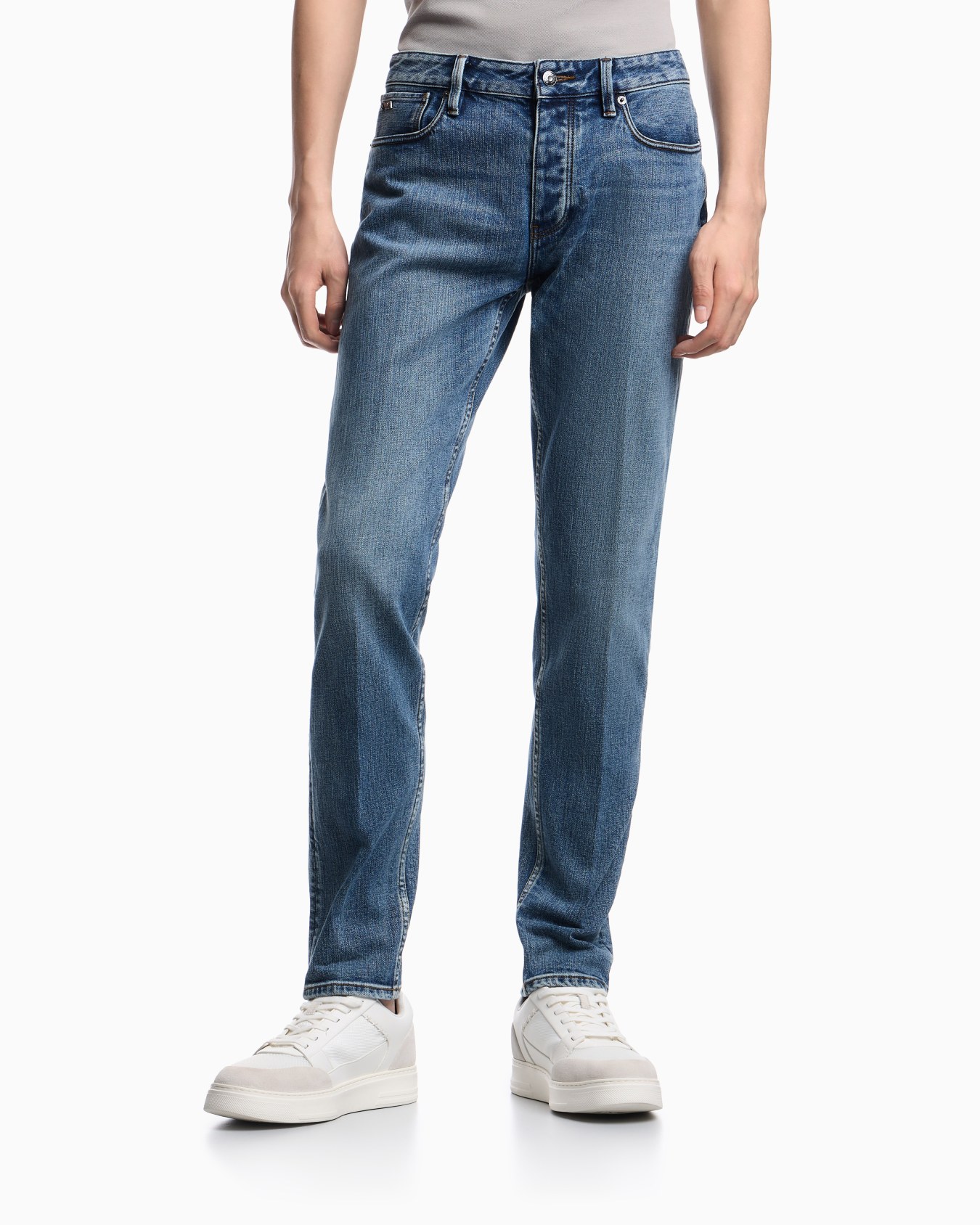 Jeans J75 slim fit in denim stretch con micro spots Slide 3
