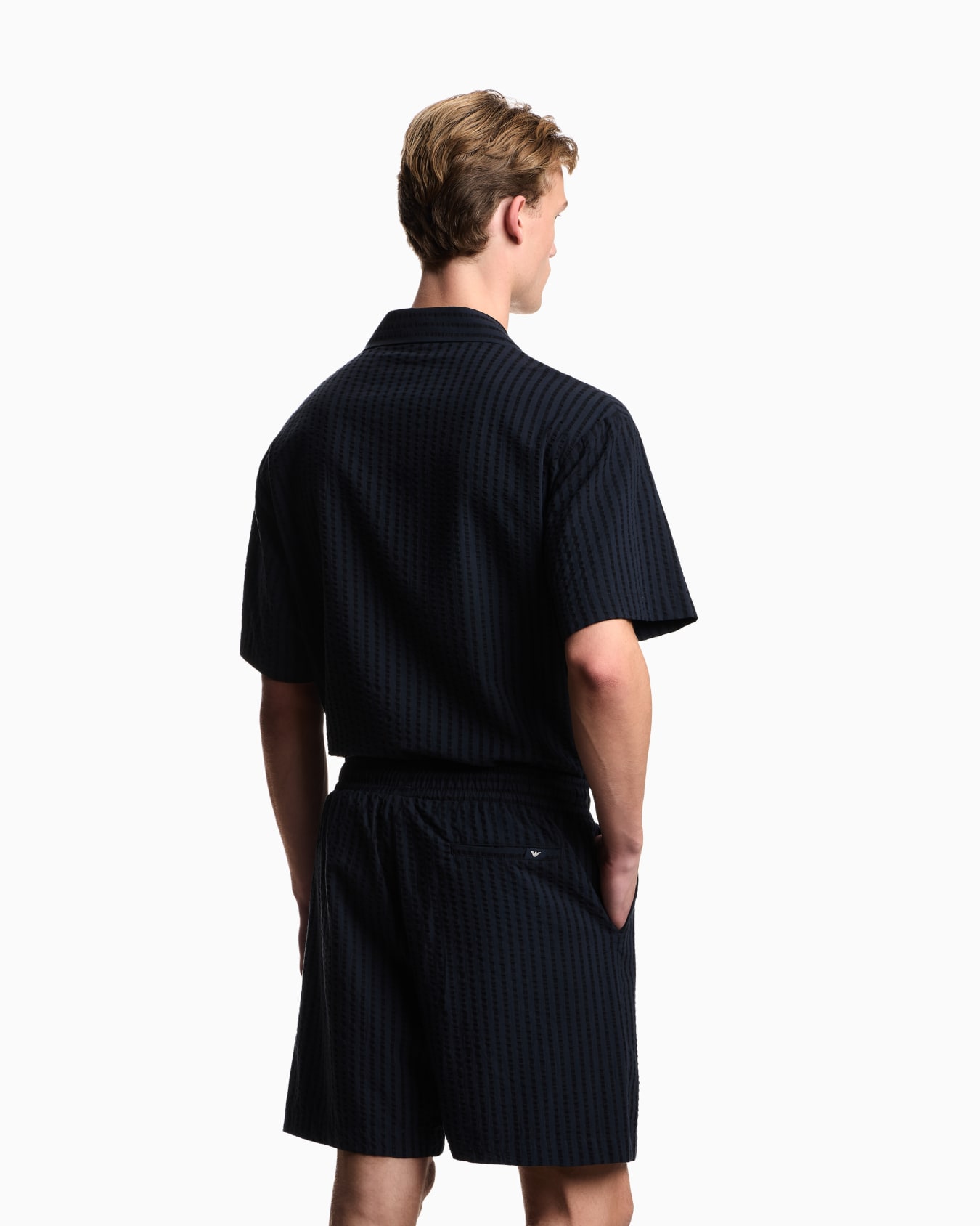 Beachwear Bermuda shorts in Lyocell blend seersucker Slide 2