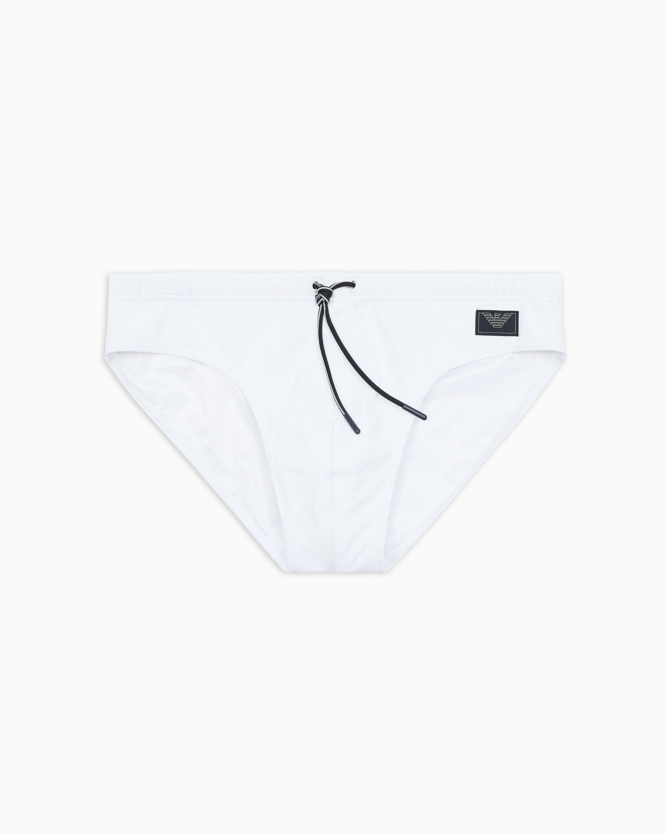 Satin label piqué swim briefs Slide 0