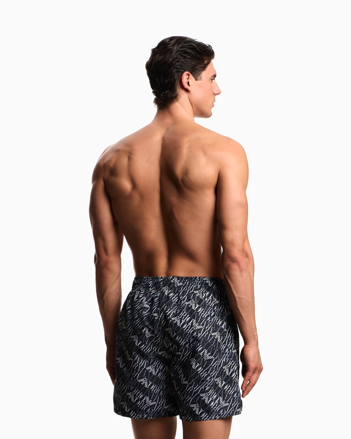 Swim shorts with all-over logo Slide 2