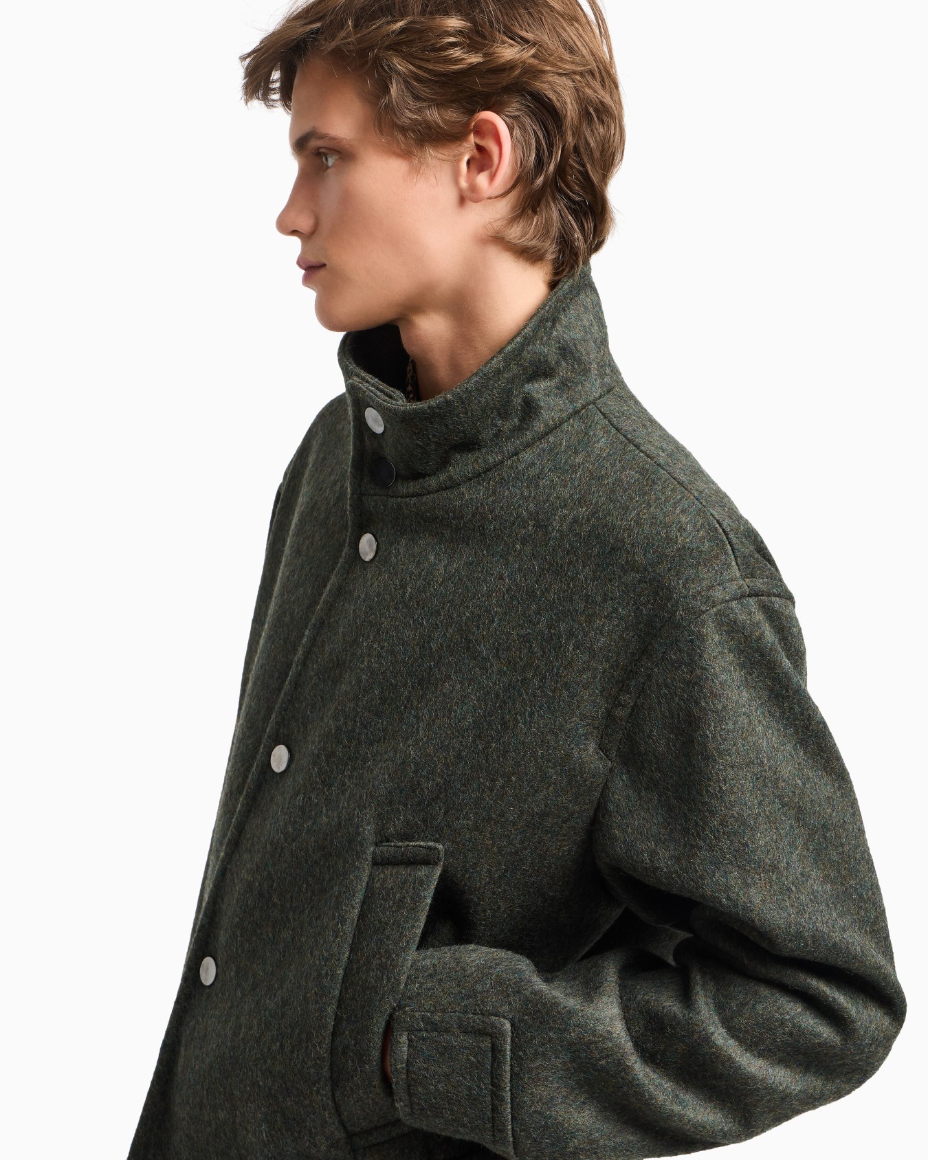 Loden wool blouson with press studs Slide 5