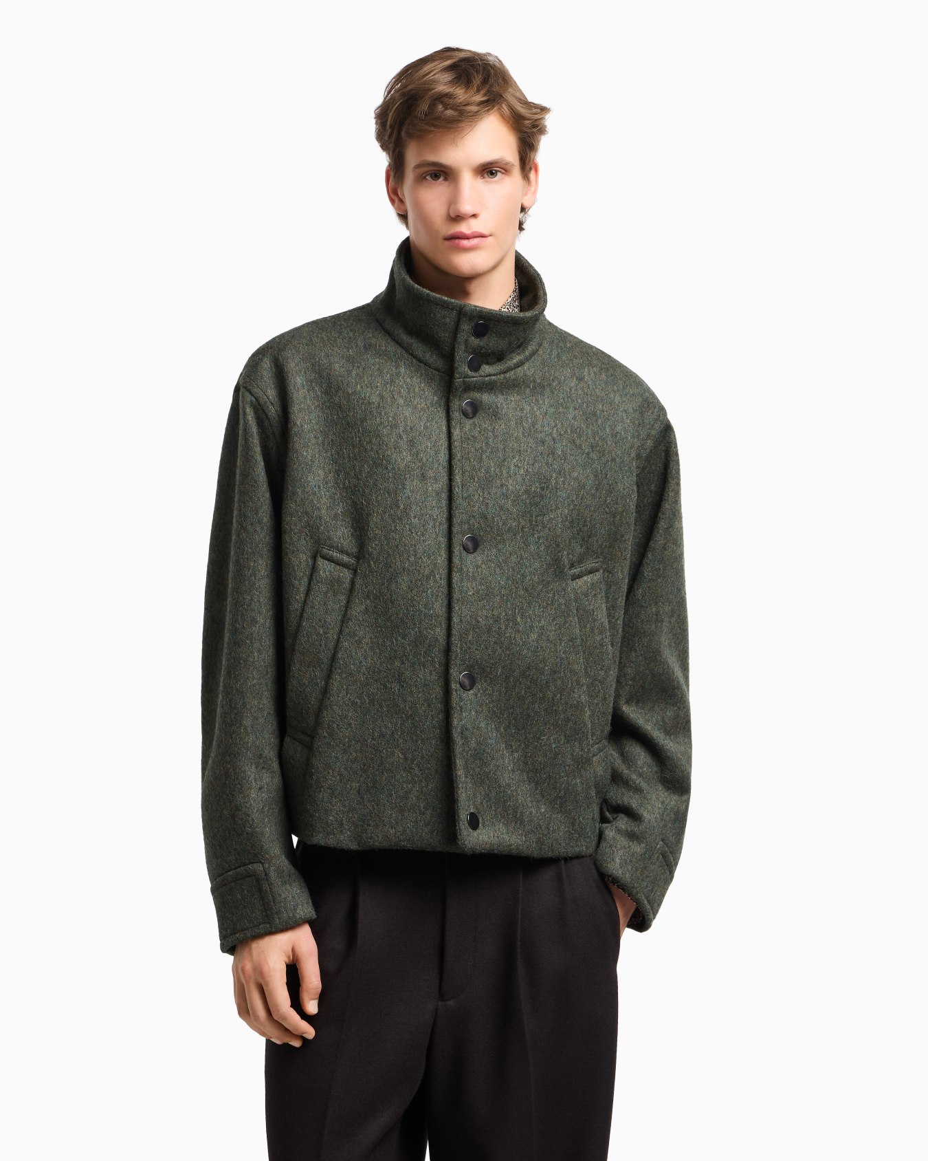Loden wool blouson with press studs Slide 4