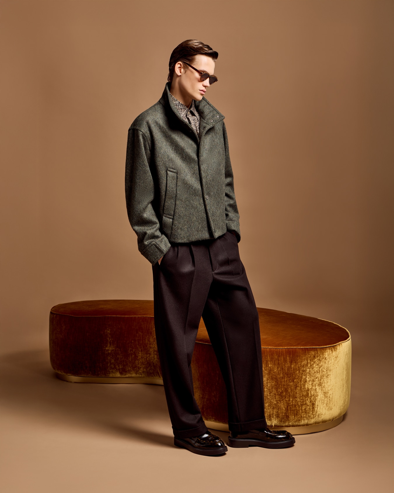 Loden wool blouson with press studs Slide 6