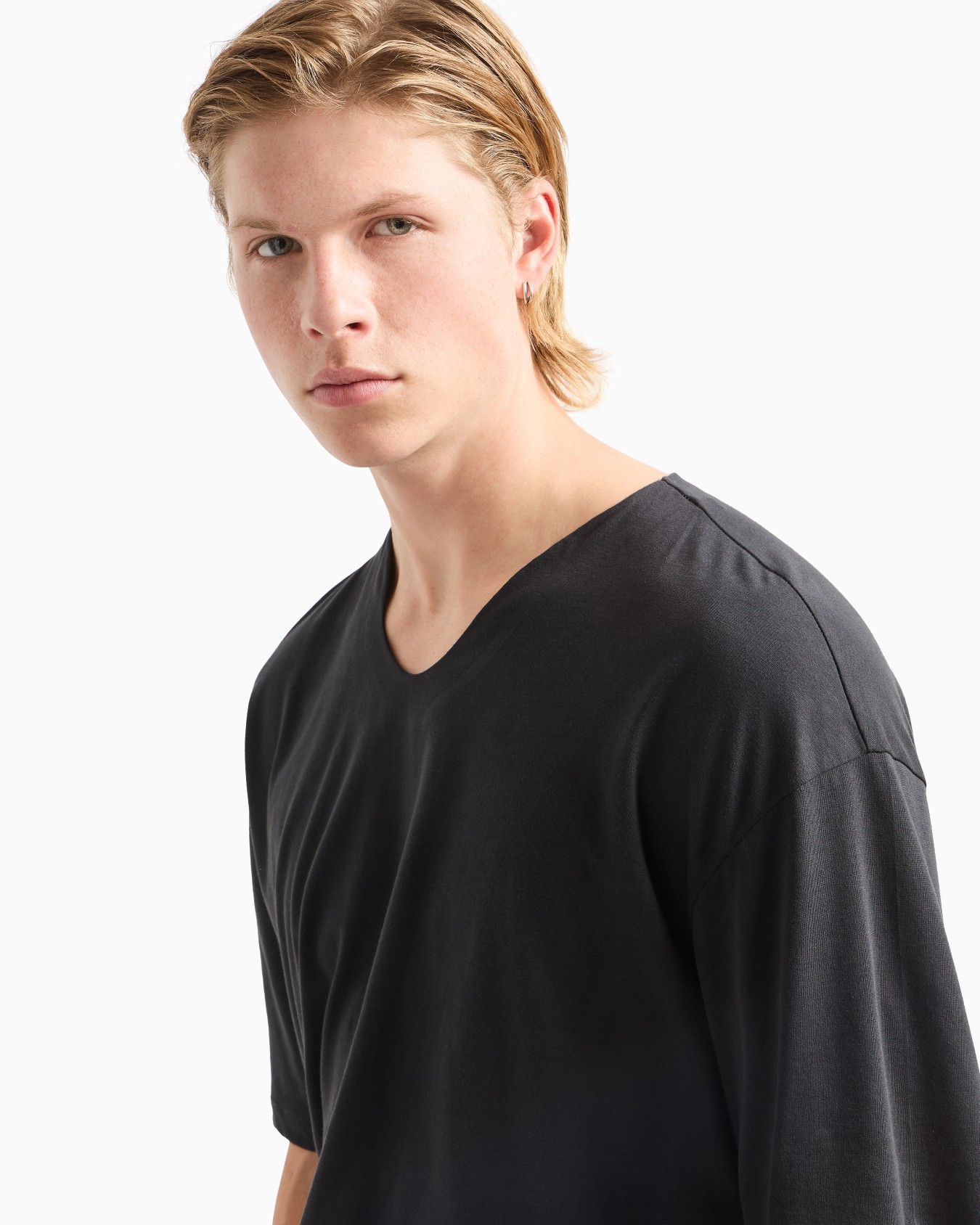 ASV Silk-blend jersey V-neck T-shirt Slide 4