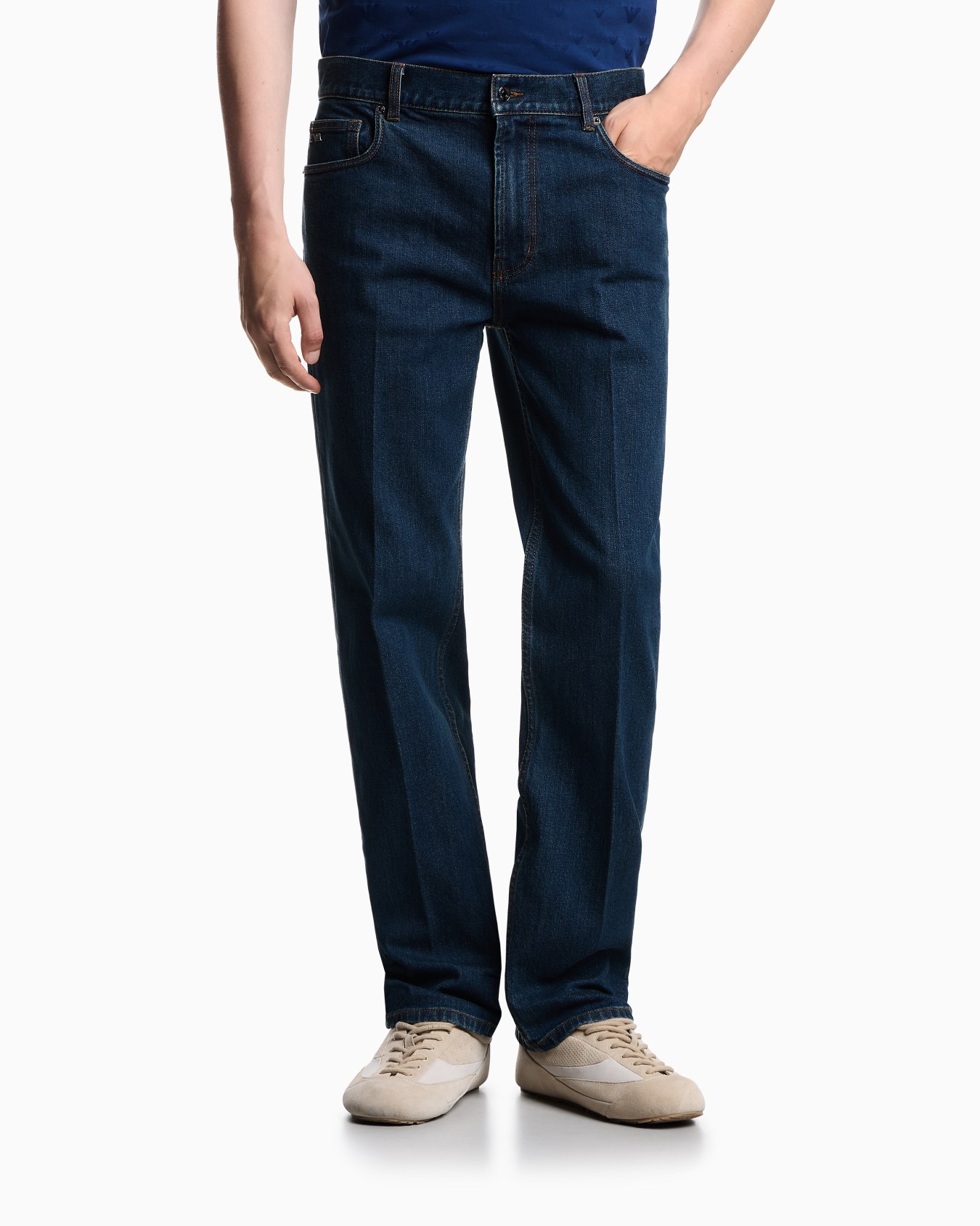 J76 straight-fit jeans in stretch denim with logo pocket Slide 3