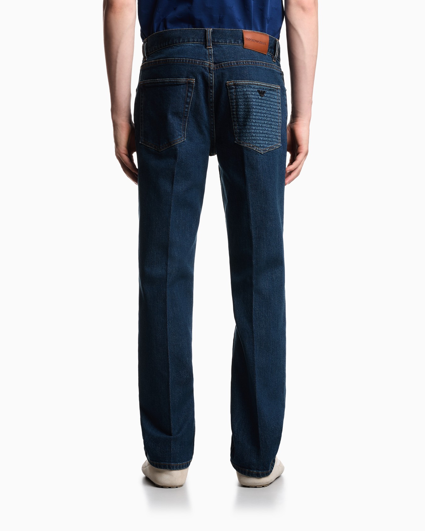 J76 straight-fit jeans in stretch denim with logo pocket Slide 2