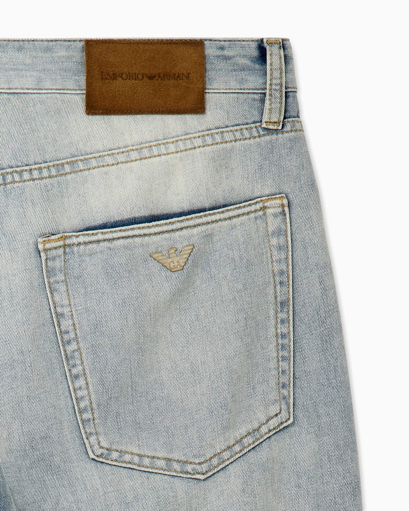 Pantalon à cinq poches en denim de coton et lin délavé Diapositive 2