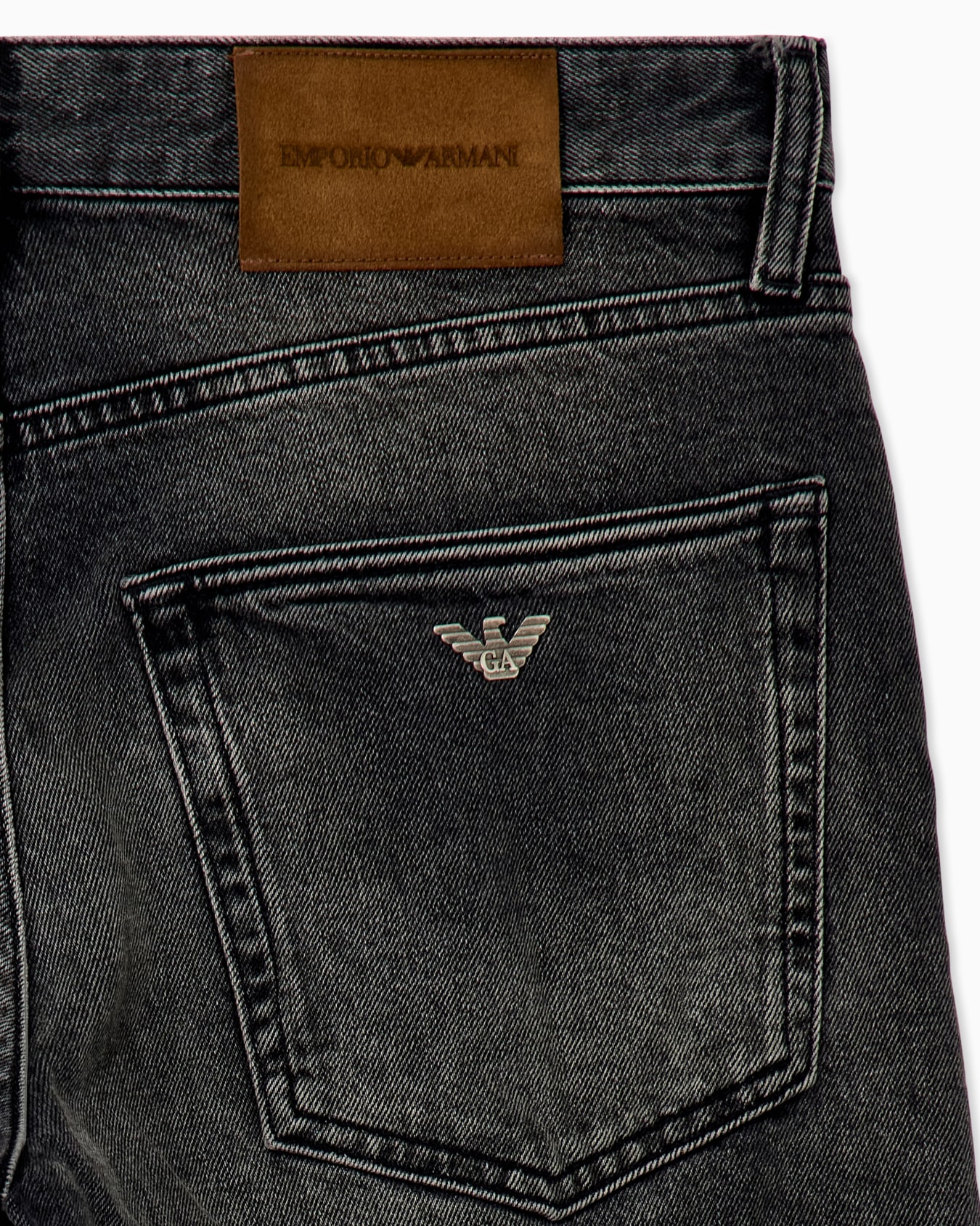 Regular fit five-pocket cotton denim jeans with fading Slide 2