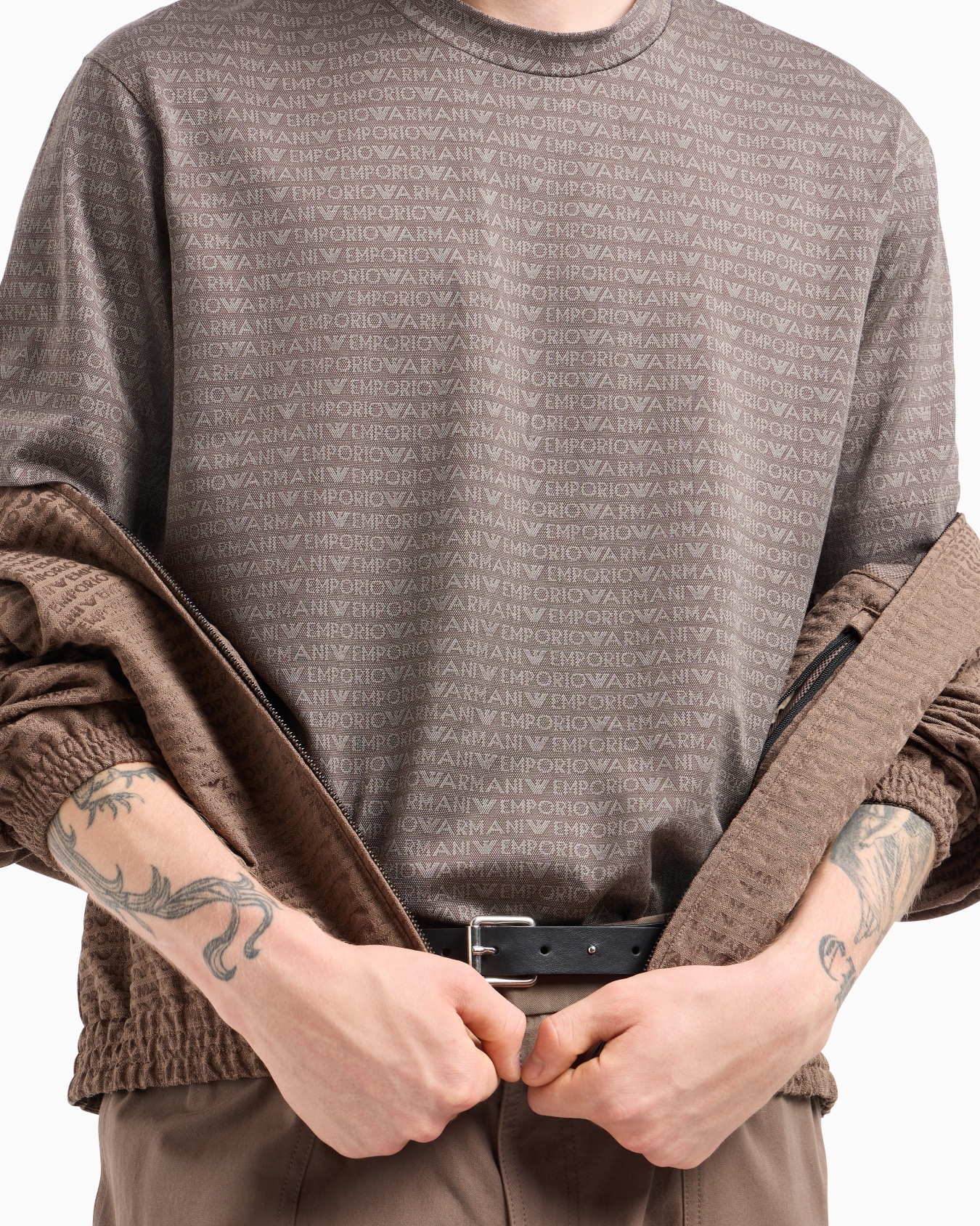ASV Jersey T-shirt with all-over jacquard lettering Slide 4