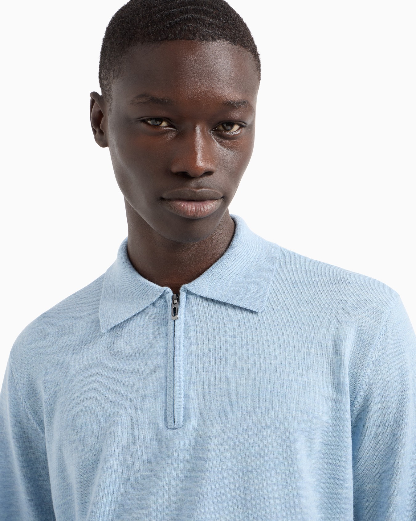 Pull col polo en laine vierge rase Travel Essential Diapositive 5