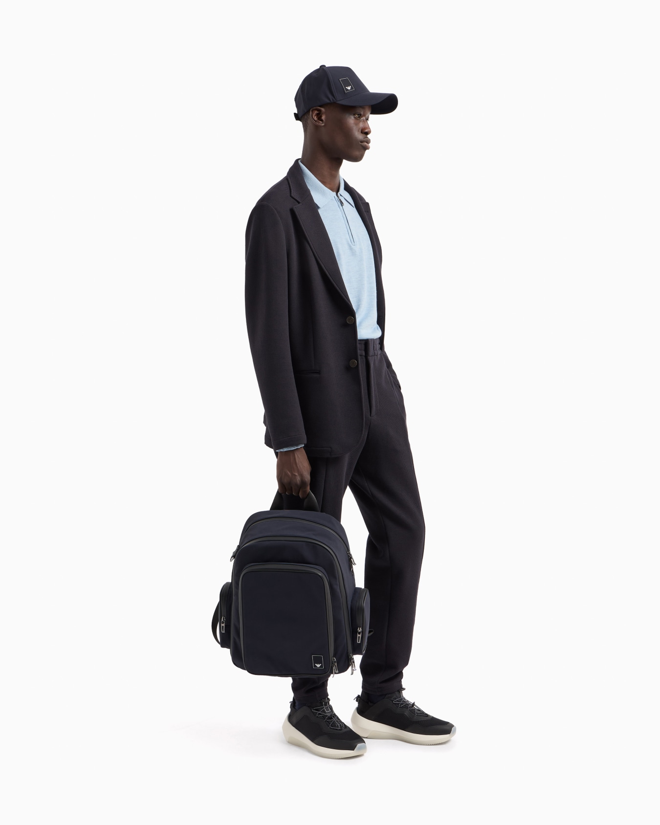 Pull col polo en laine vierge rase Travel Essential Diapositive 2