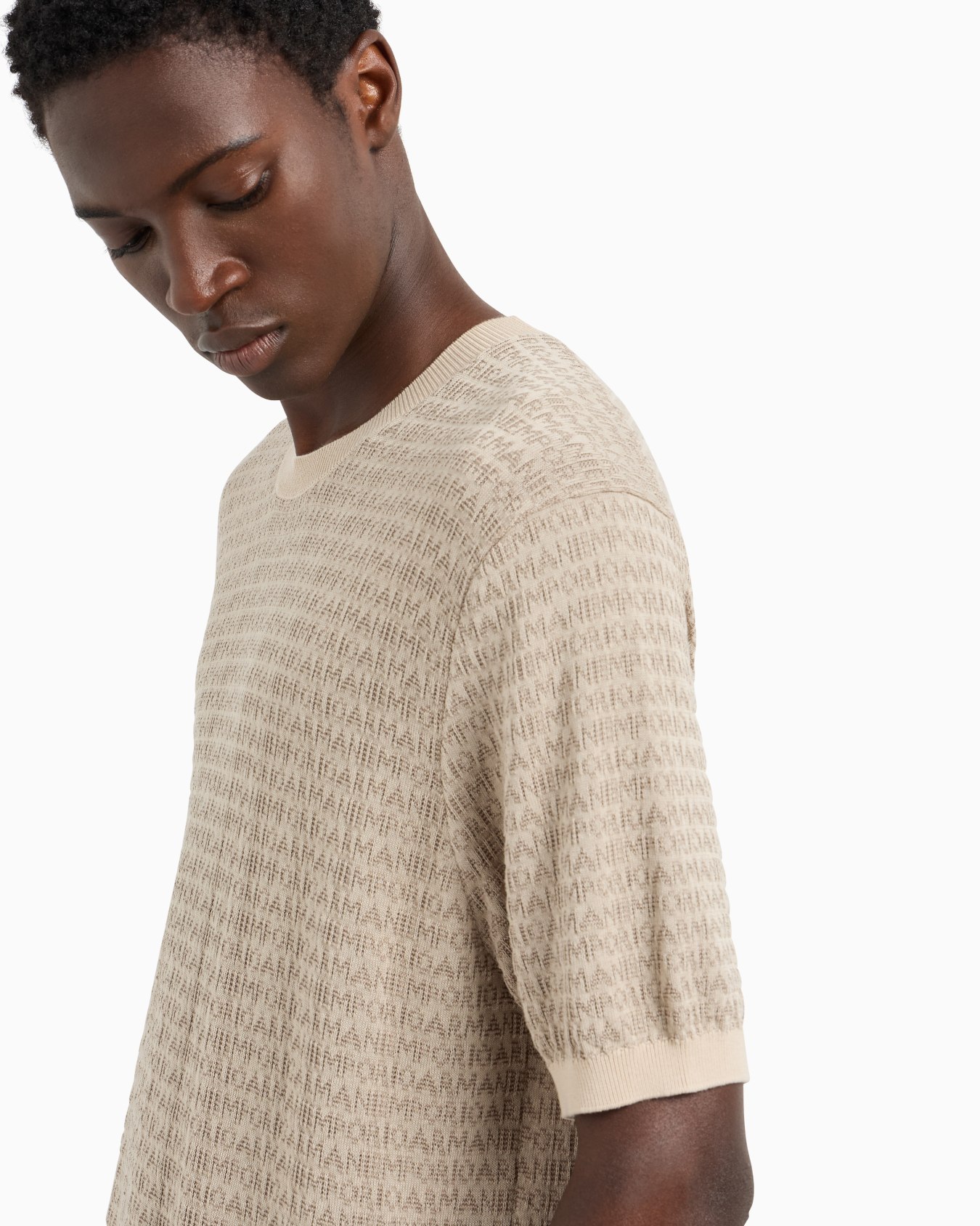 ASV Lyocell-blend jumper with lettering intarsia Slide 4