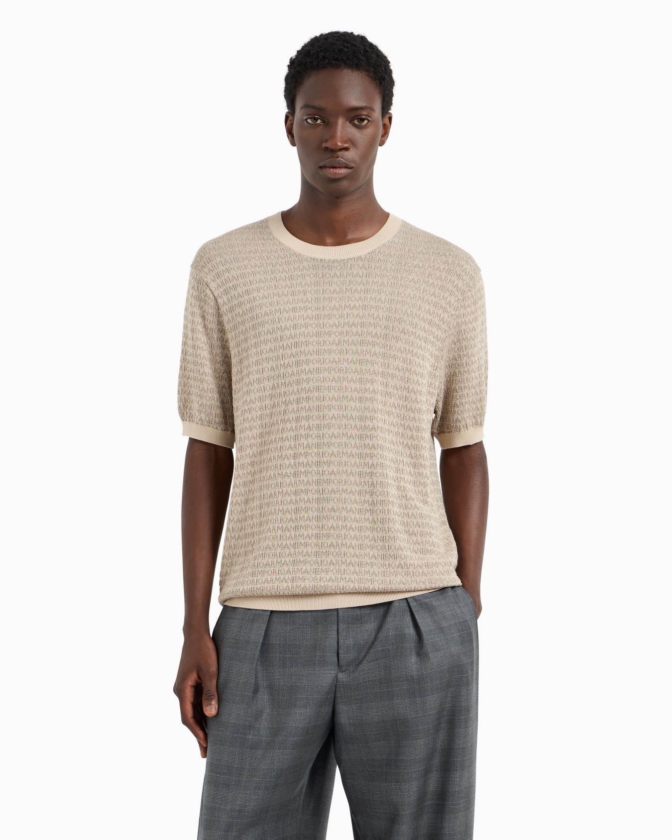 ASV Lyocell-blend jumper with lettering intarsia Slide 3