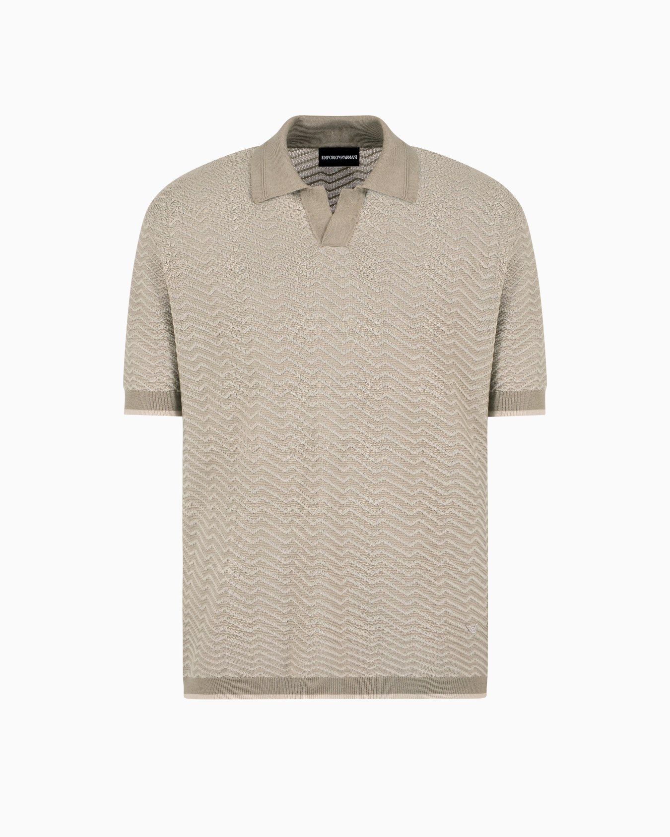 Maglia collo polo in misto lana e lyocell punti fantasia ASV Slide 0