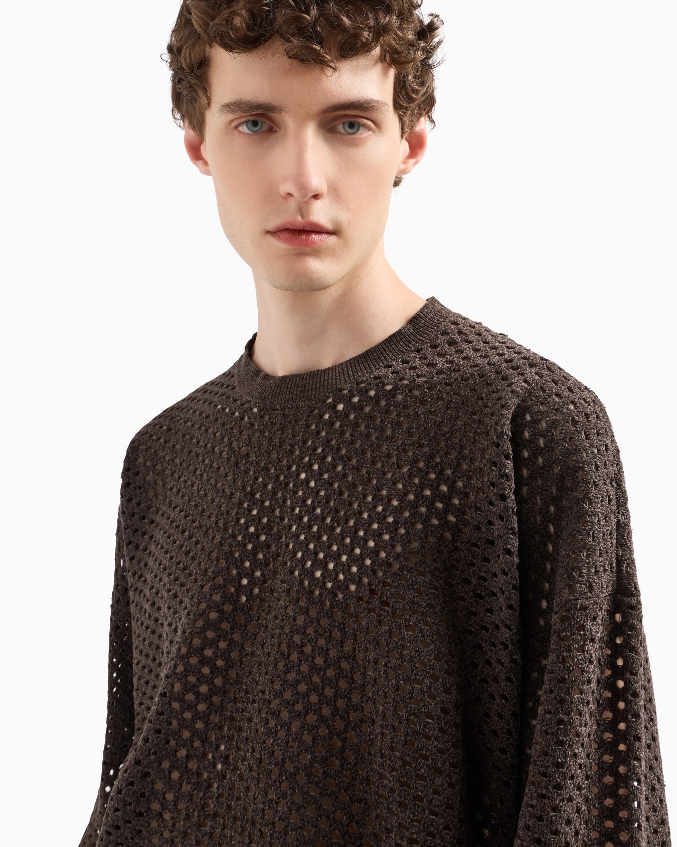 Jumper in a perforated, punch-stitch chenille Slide 5