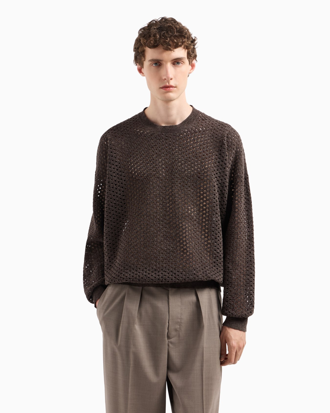 Jumper in a perforated, punch-stitch chenille Slide 4