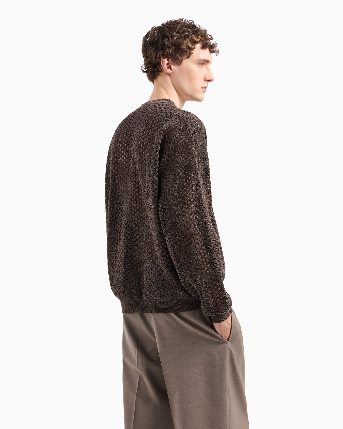 Jumper in a perforated, punch-stitch chenille Slide 3