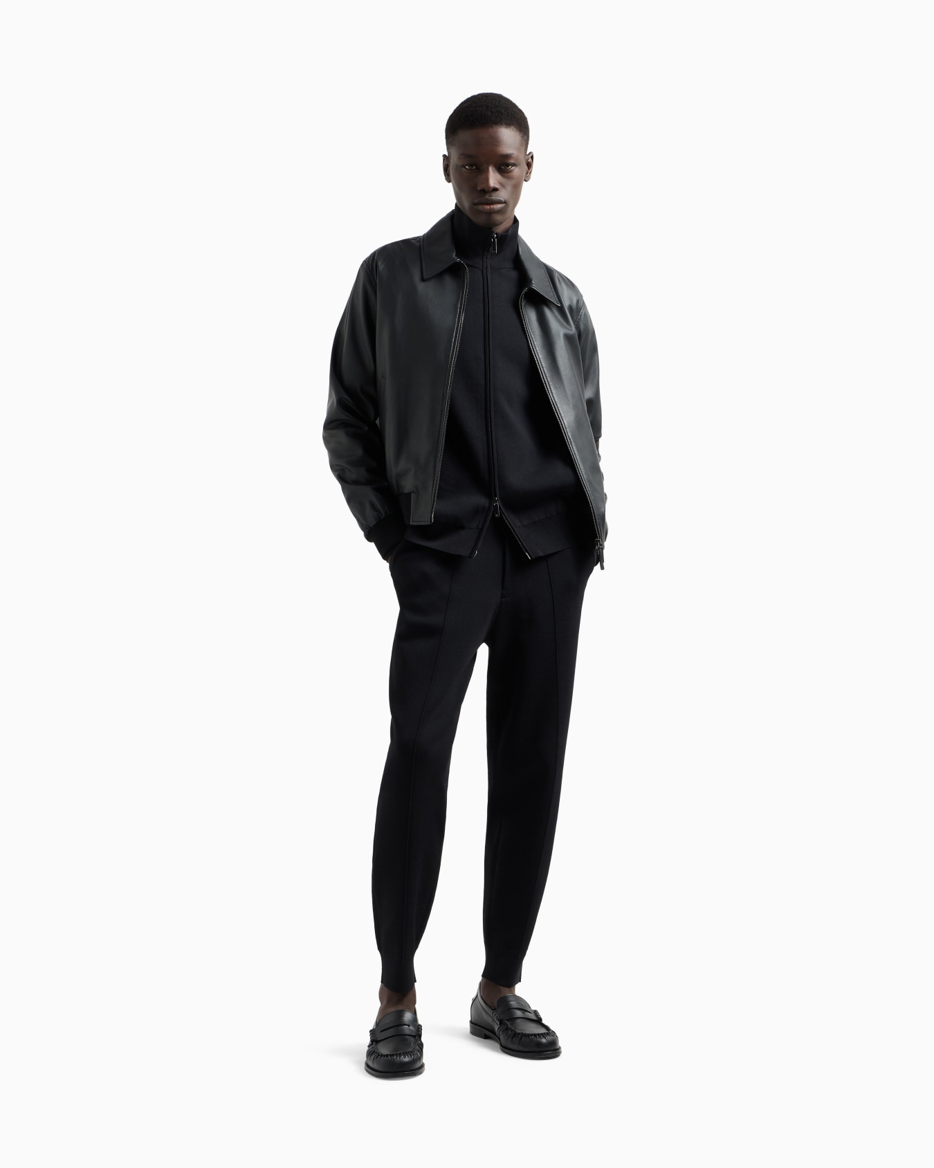 Cardigan full zip in maglia unita Slide 1