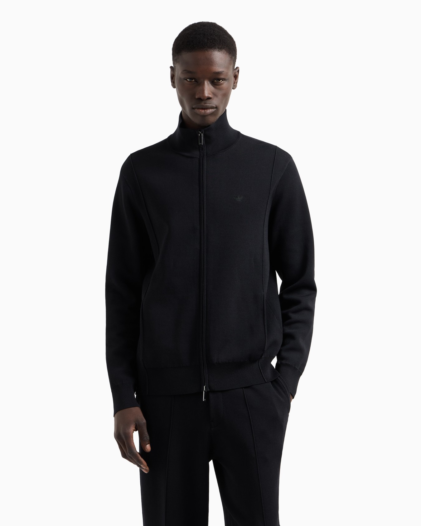 Cardigan full zip in maglia unita Slide 3
