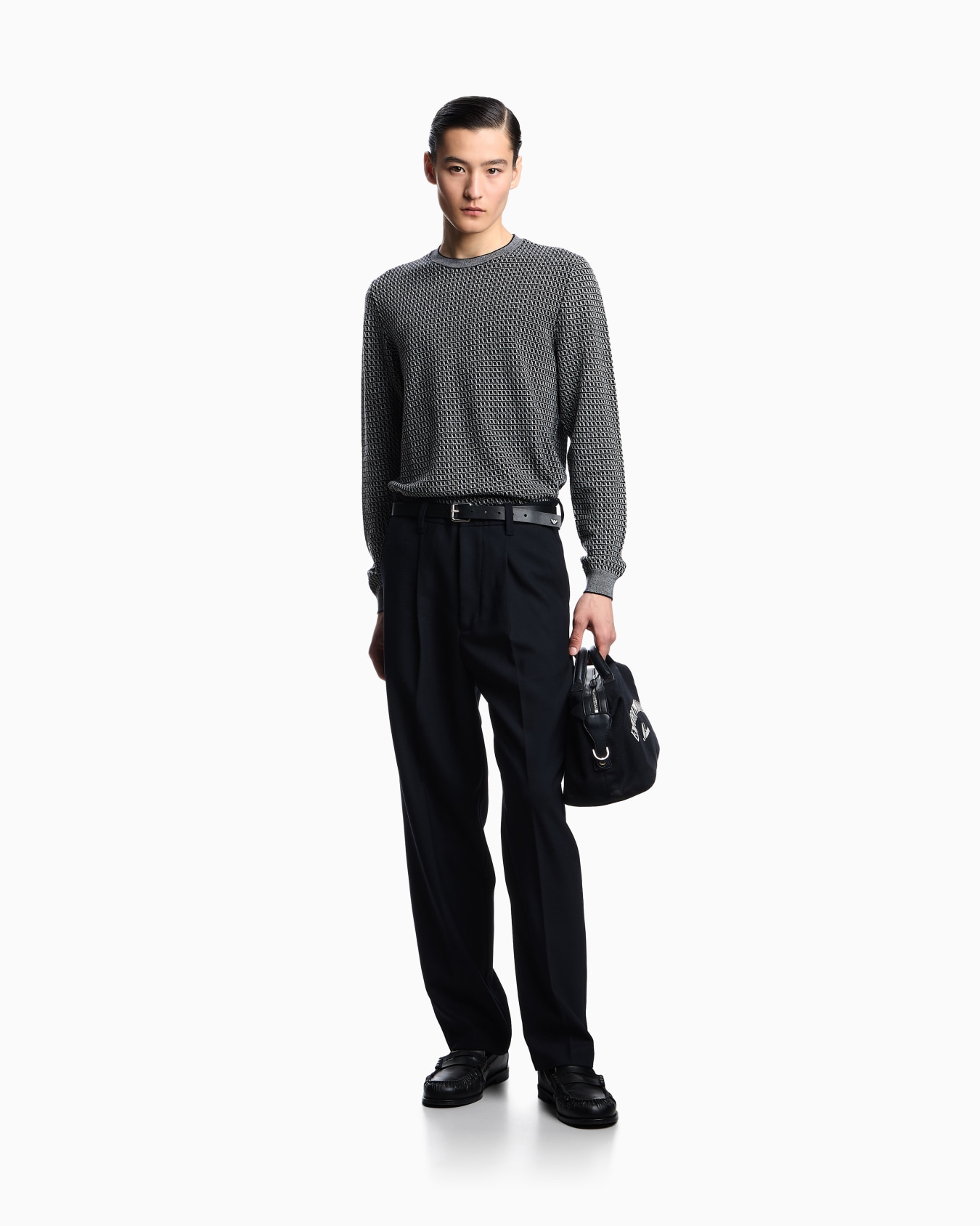 US Exclusive op-art motif virgin-wool jumper Diapositiva 1