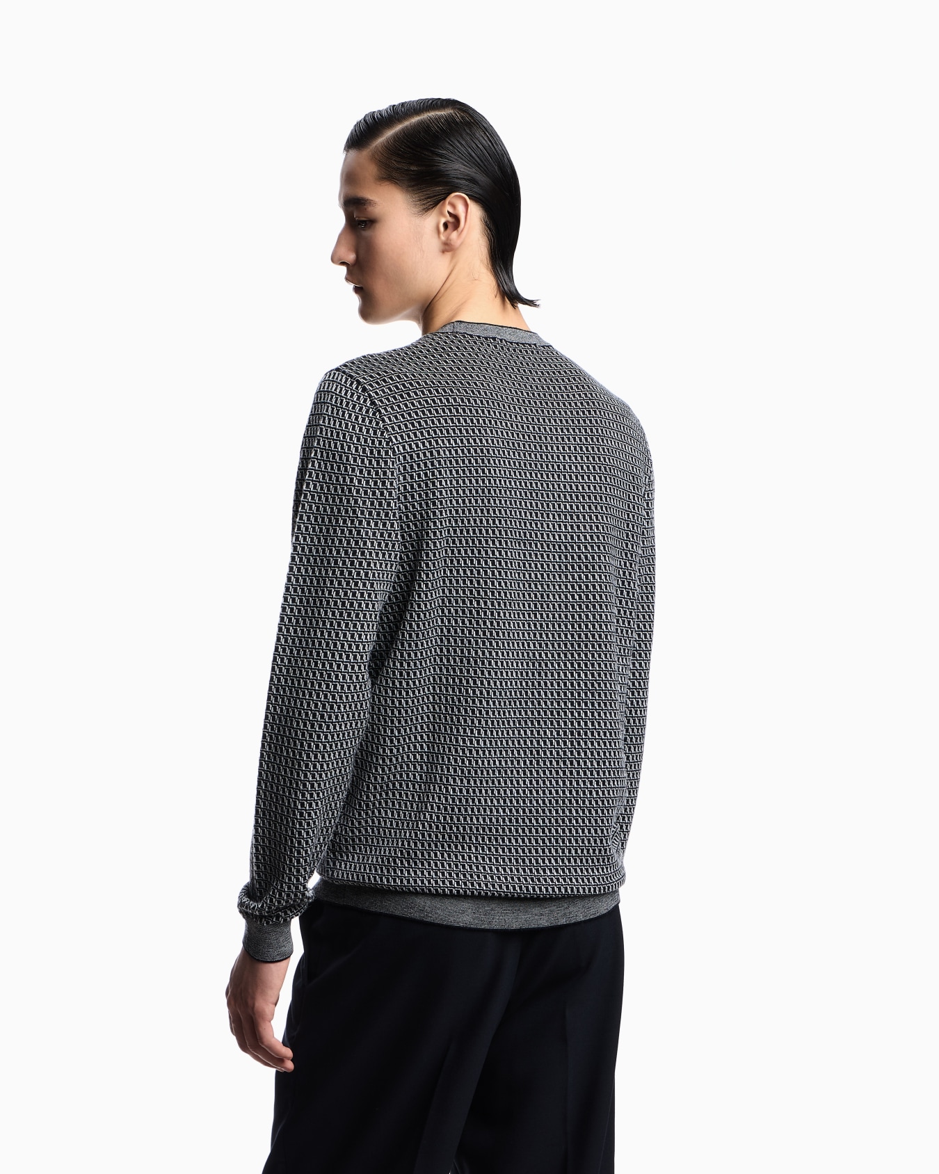 US Exclusive op-art motif virgin-wool jumper Diapositiva 2