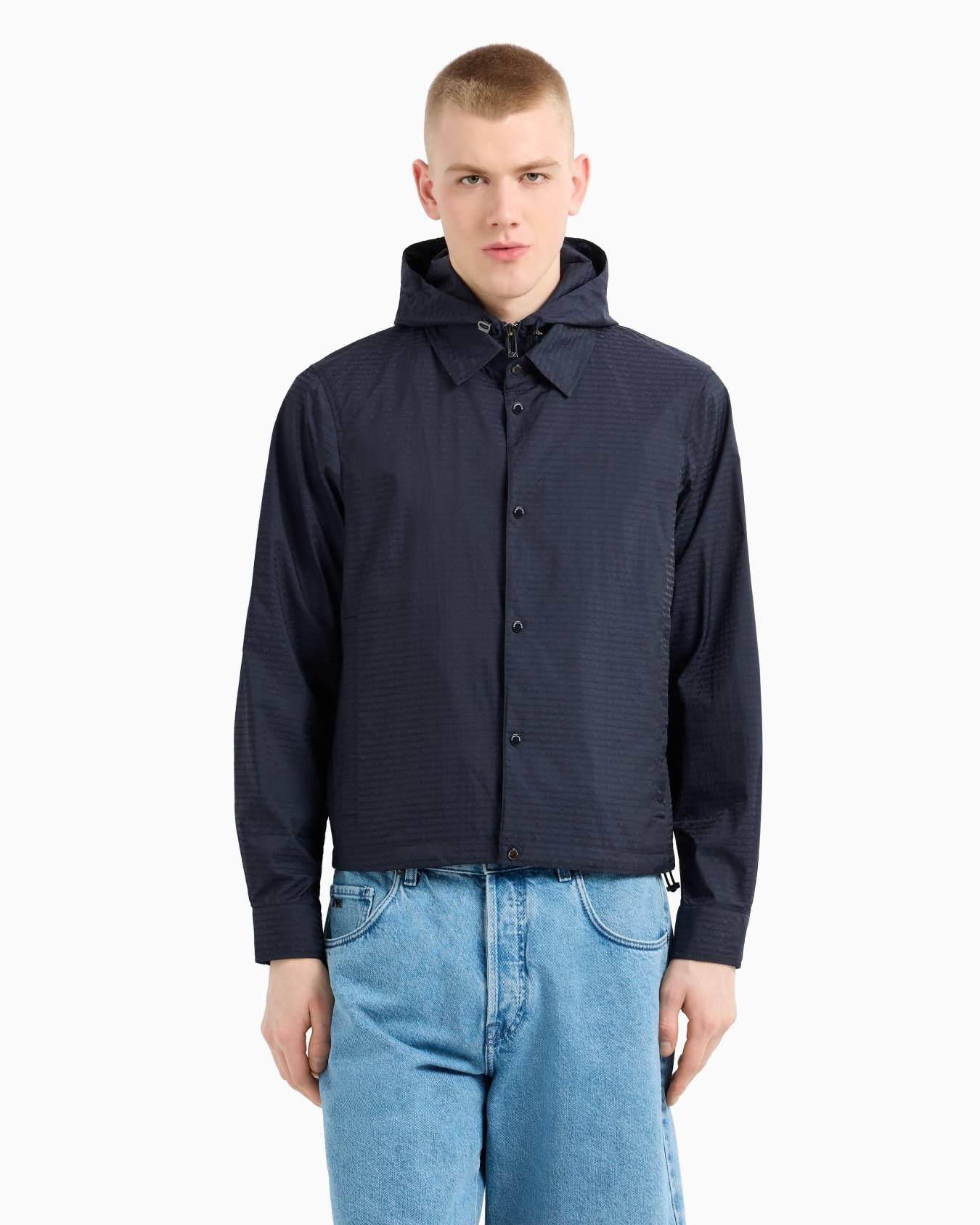 Nylon blouson with detachable inner panel with jacquard all-over lettering Slide 3
