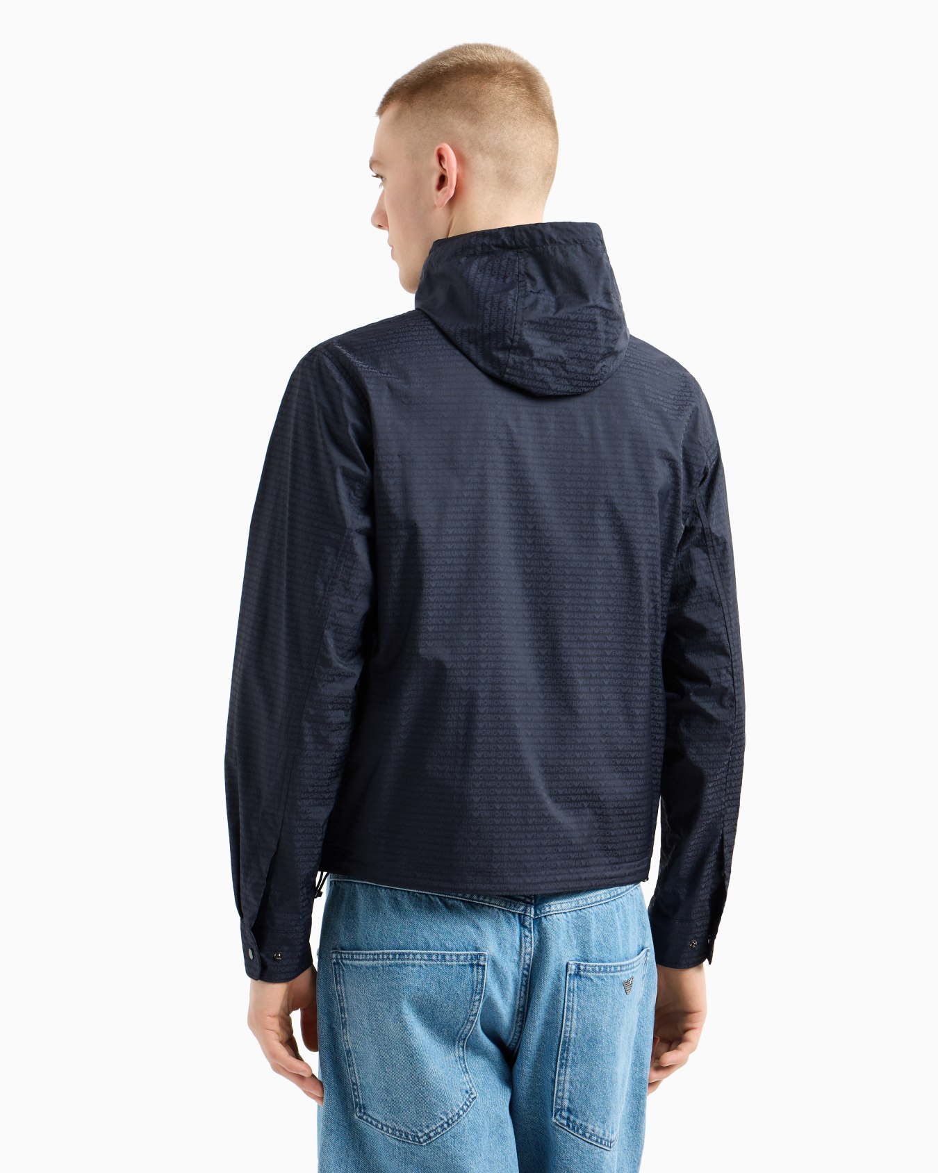 Nylon blouson with detachable inner panel with jacquard all-over lettering Slide 2