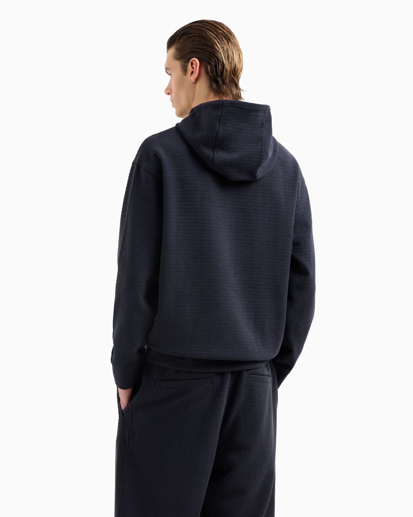 ASV jersey-Lyocell blend hooded sweatshirt with all-over lettering Slide 2