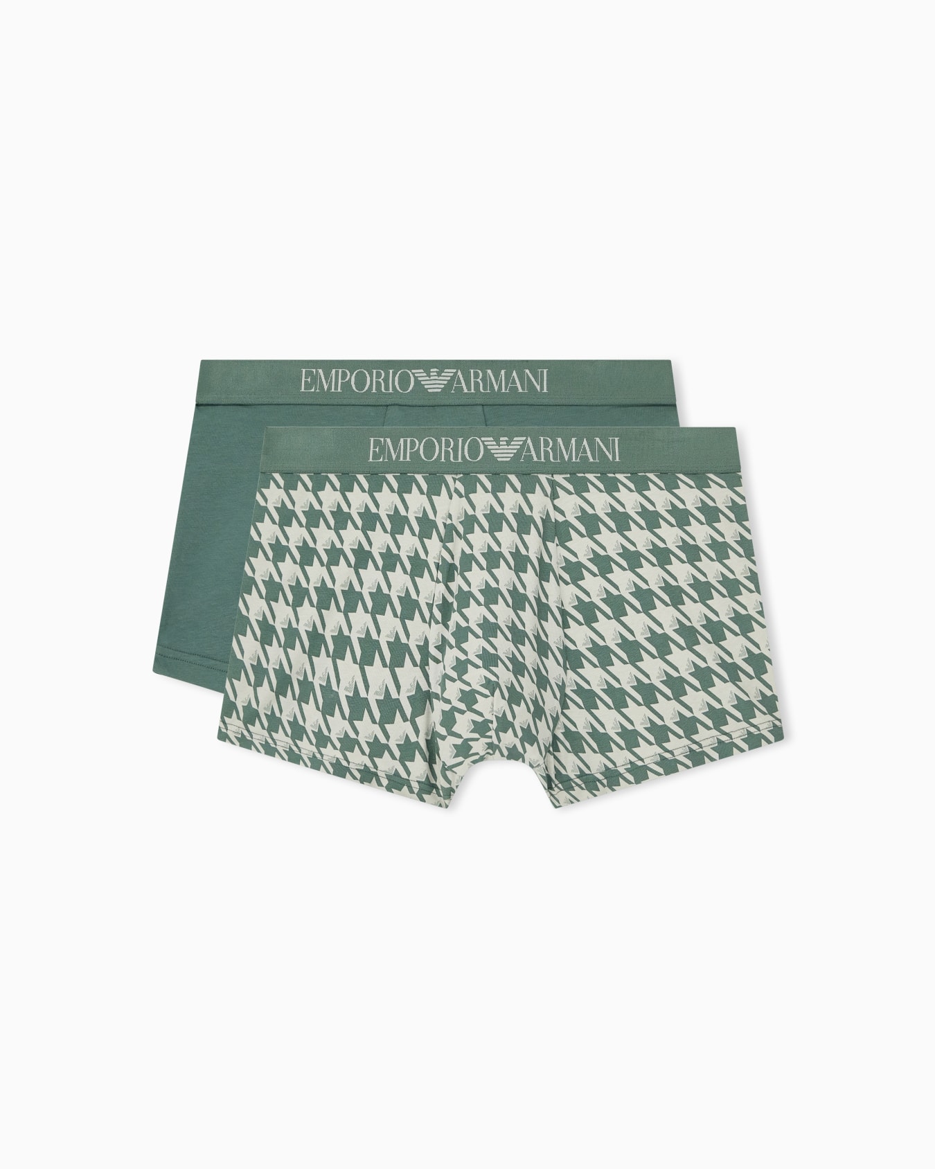 Lot de deux boxers en jersey de coton à motif pied-de-poule Diapositive 0