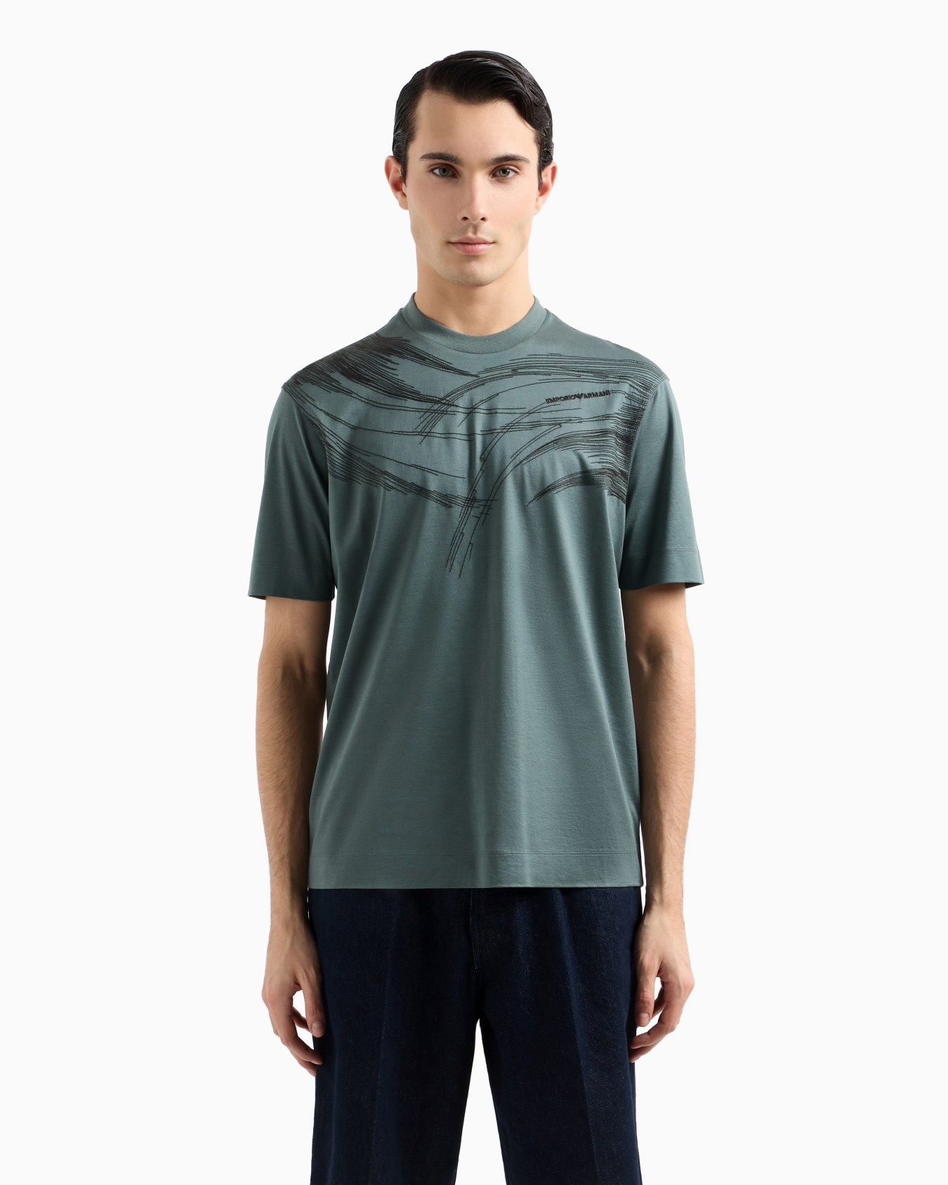 Camiseta en punto de mezcla de lyocell con bordado cosido ASV Diapositiva 3