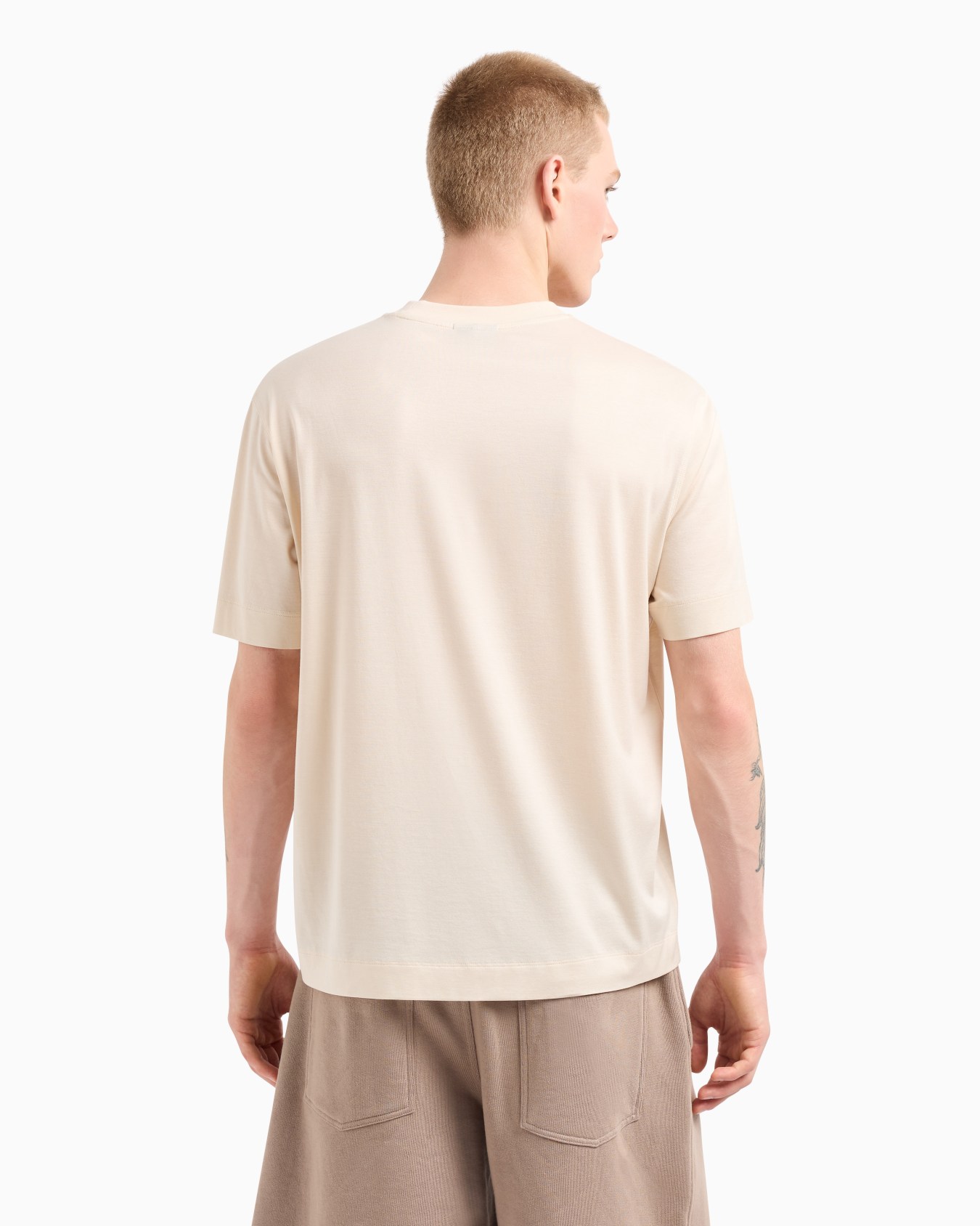 Camiseta de punto de mezcla de lyocell con logotipo bordado ASV Diapositiva 2