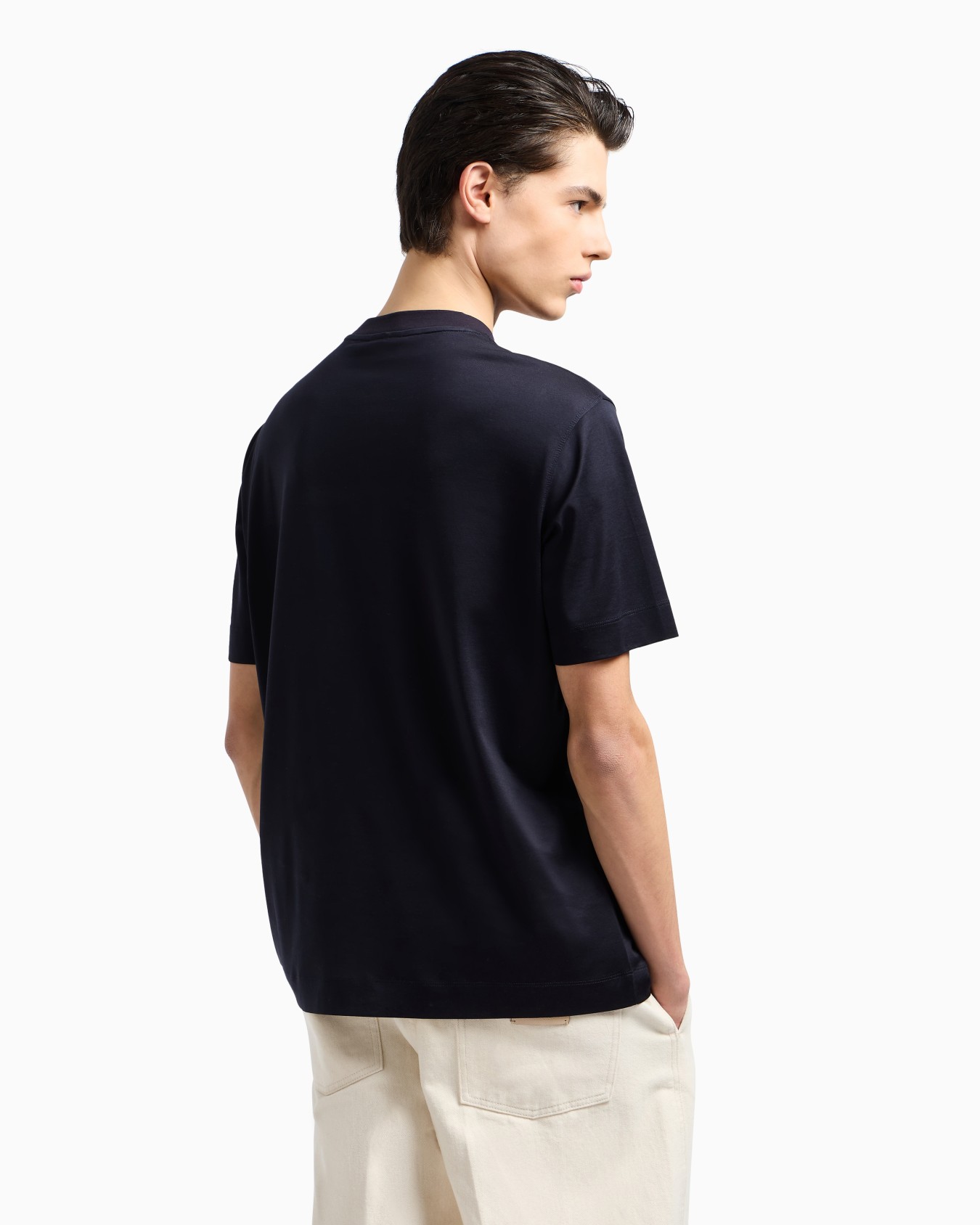 Jersey-Lyocell blend T-shirt with ASV logo embroidery Slide 3