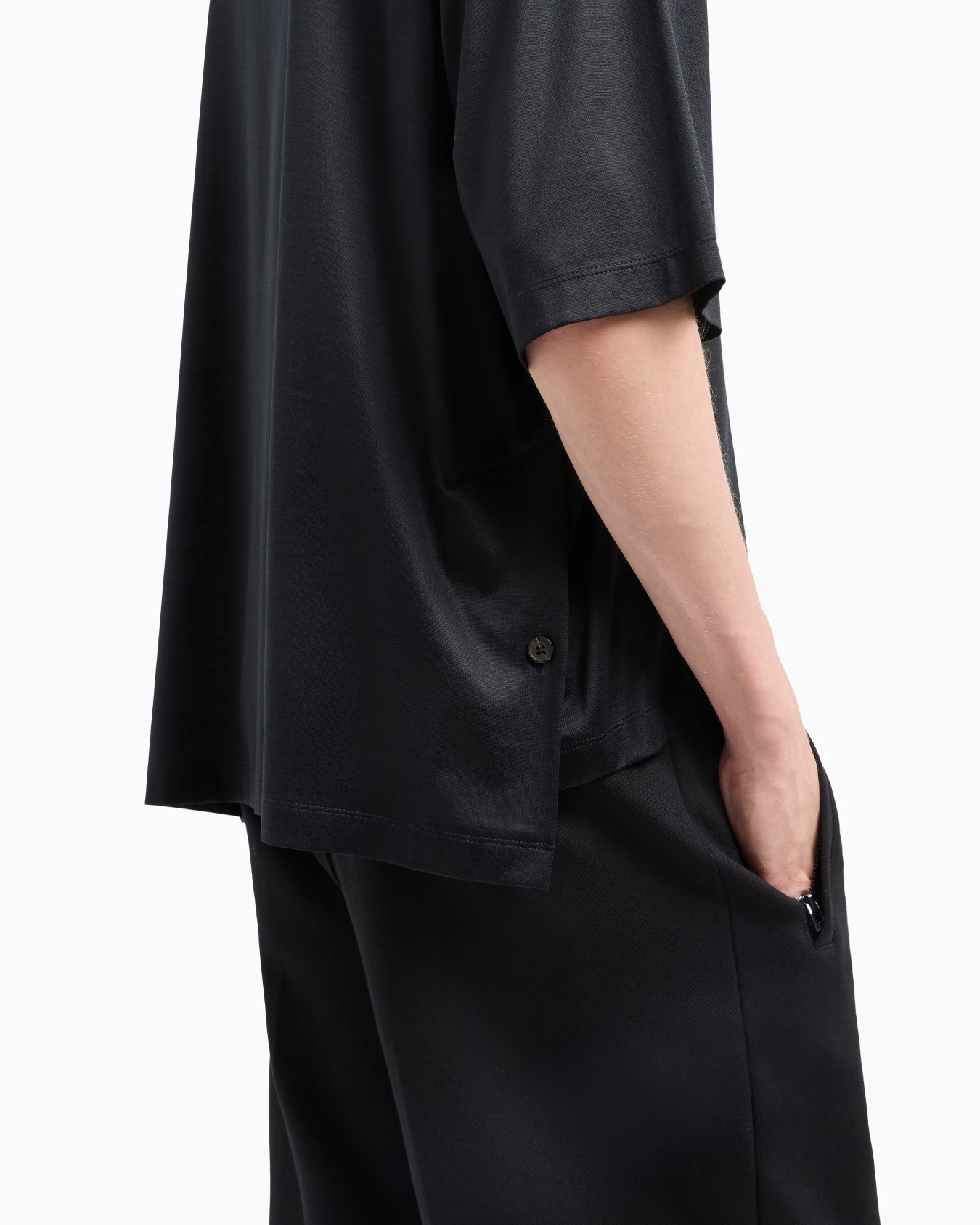 ASV Lyocell-blend jersey oversized T-shirt with micro tag Slide 5