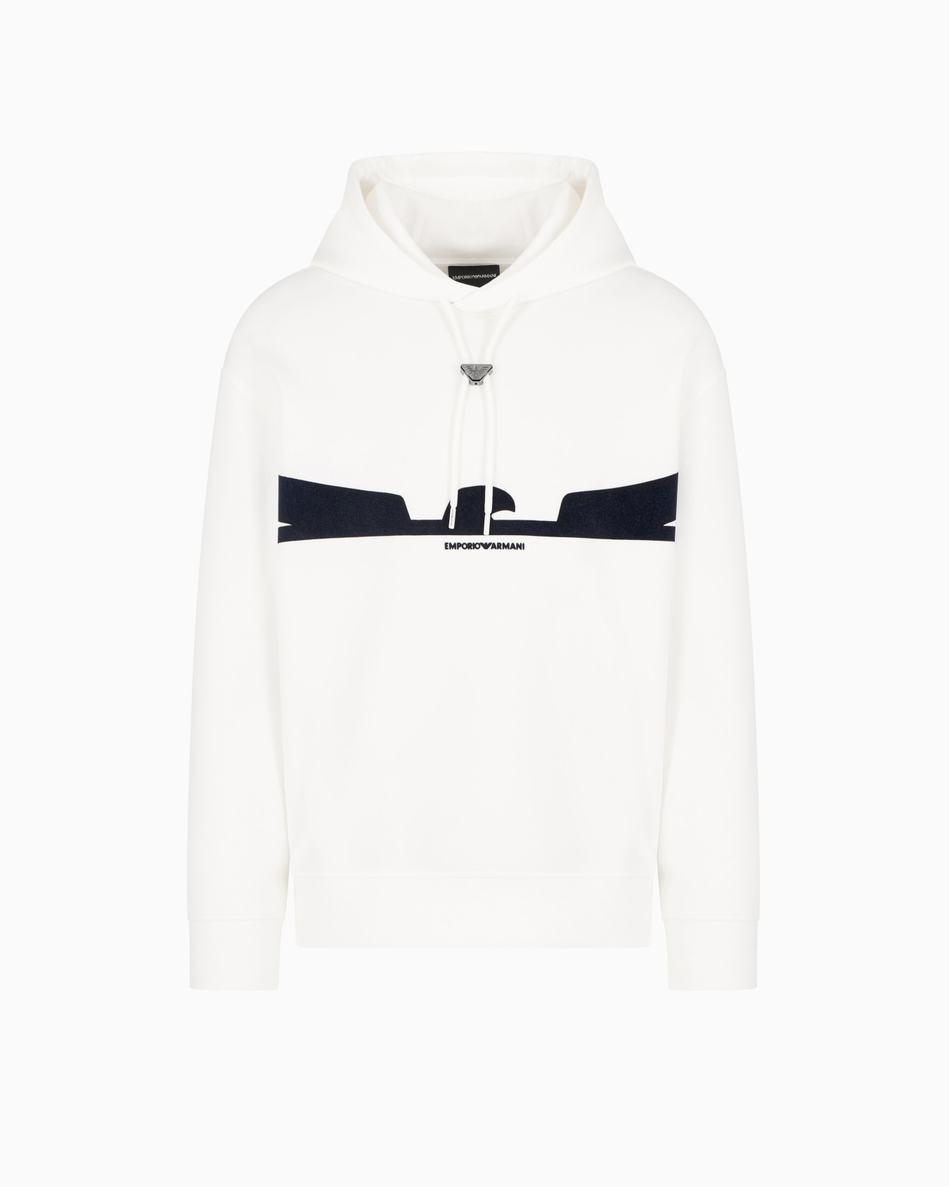 ASV Hooded sweatshirt in double jersey with contoured eagle flocked print Slide 0