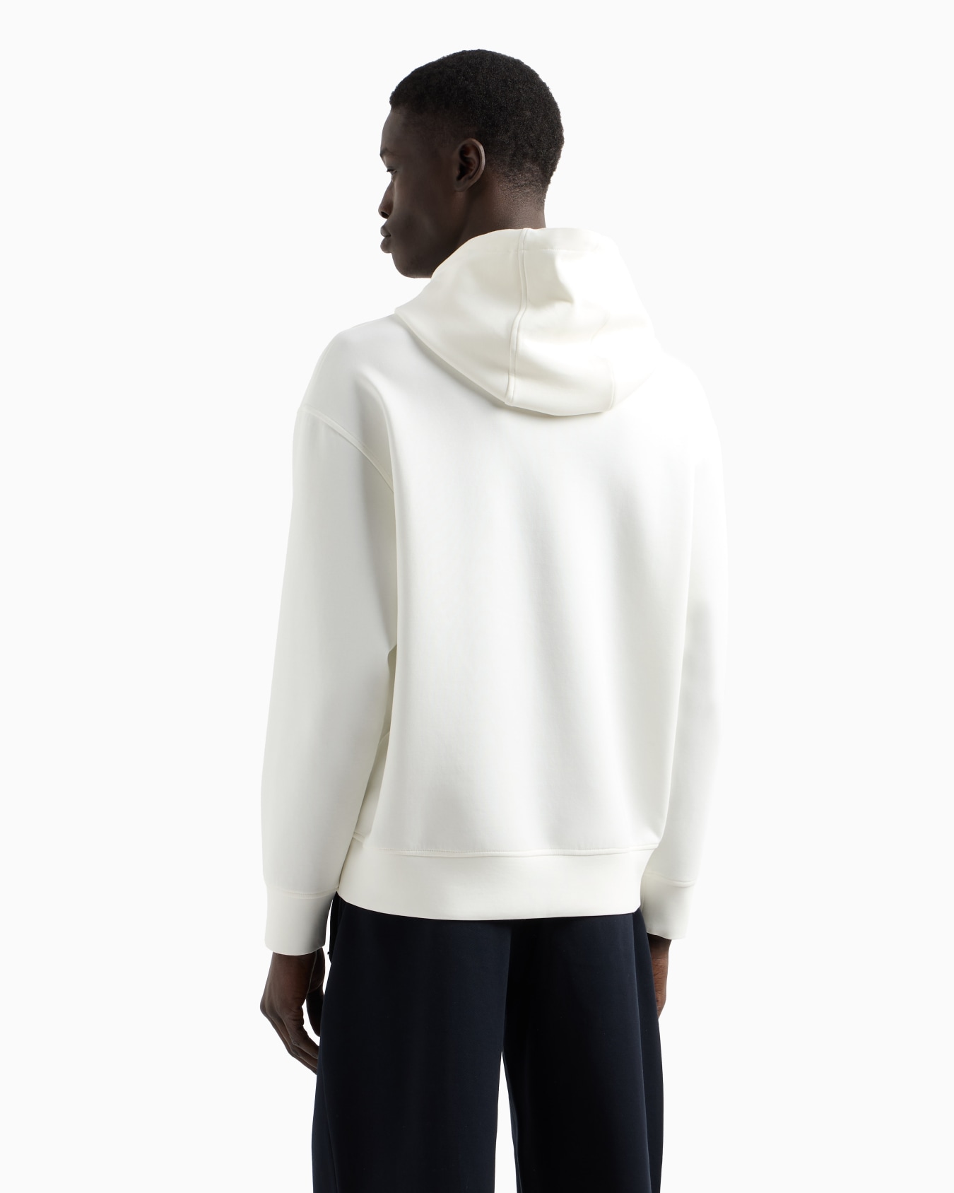 ASV Hooded sweatshirt in double jersey with contoured eagle flocked print Slide 2