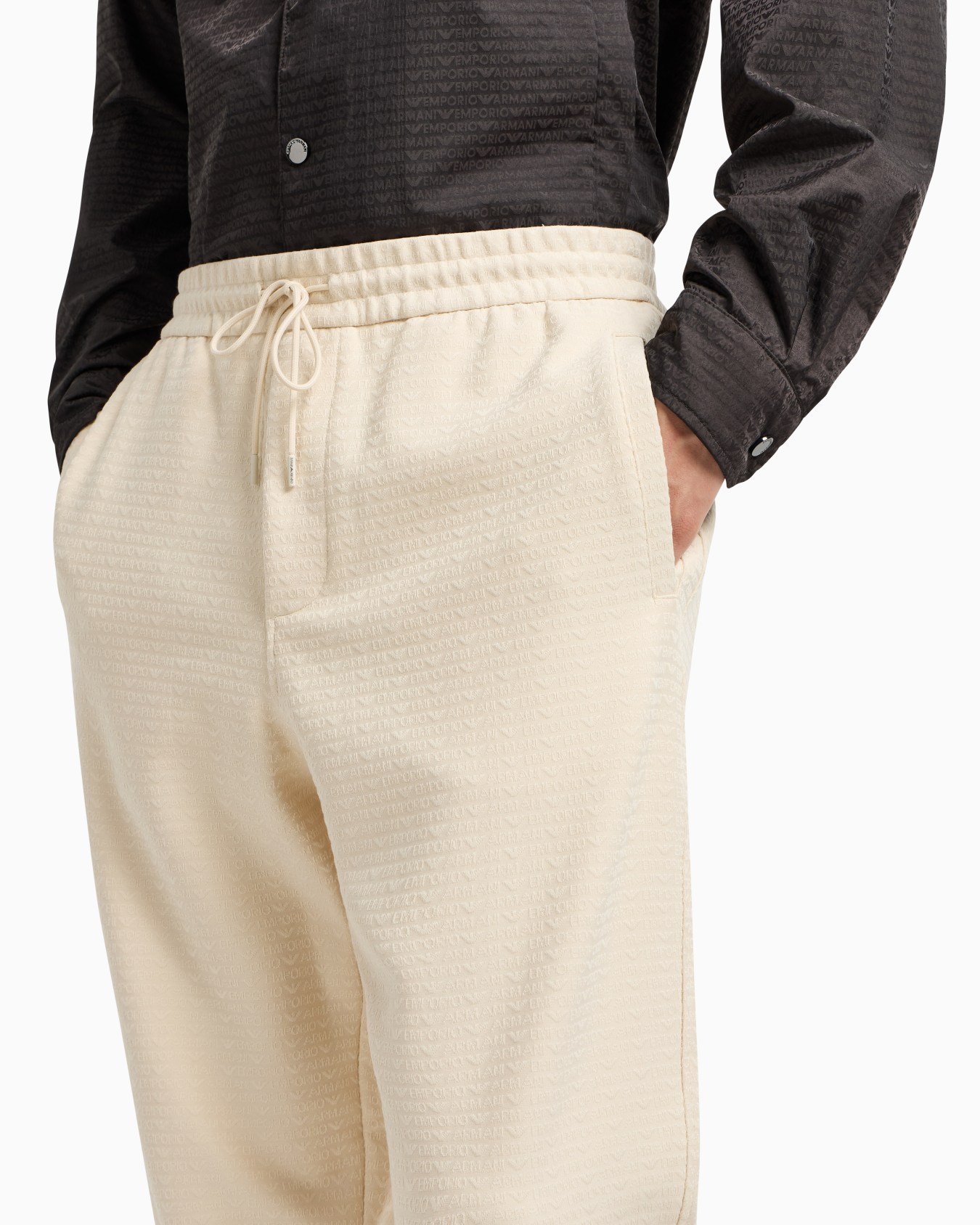 ASV Lyocell blend jersey joggers with all-over lettering Slide 4