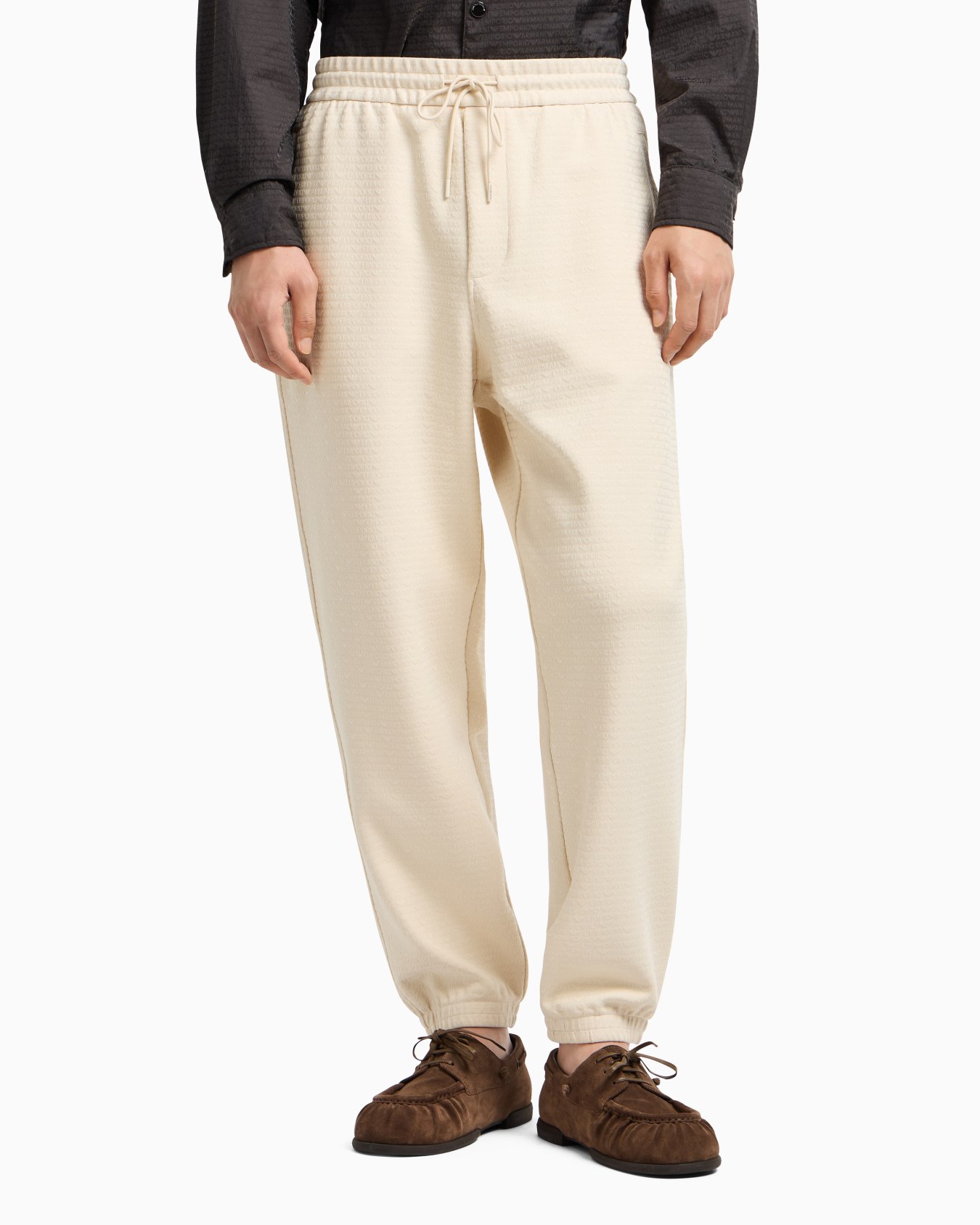 ASV Lyocell blend jersey joggers with all-over lettering Slide 3